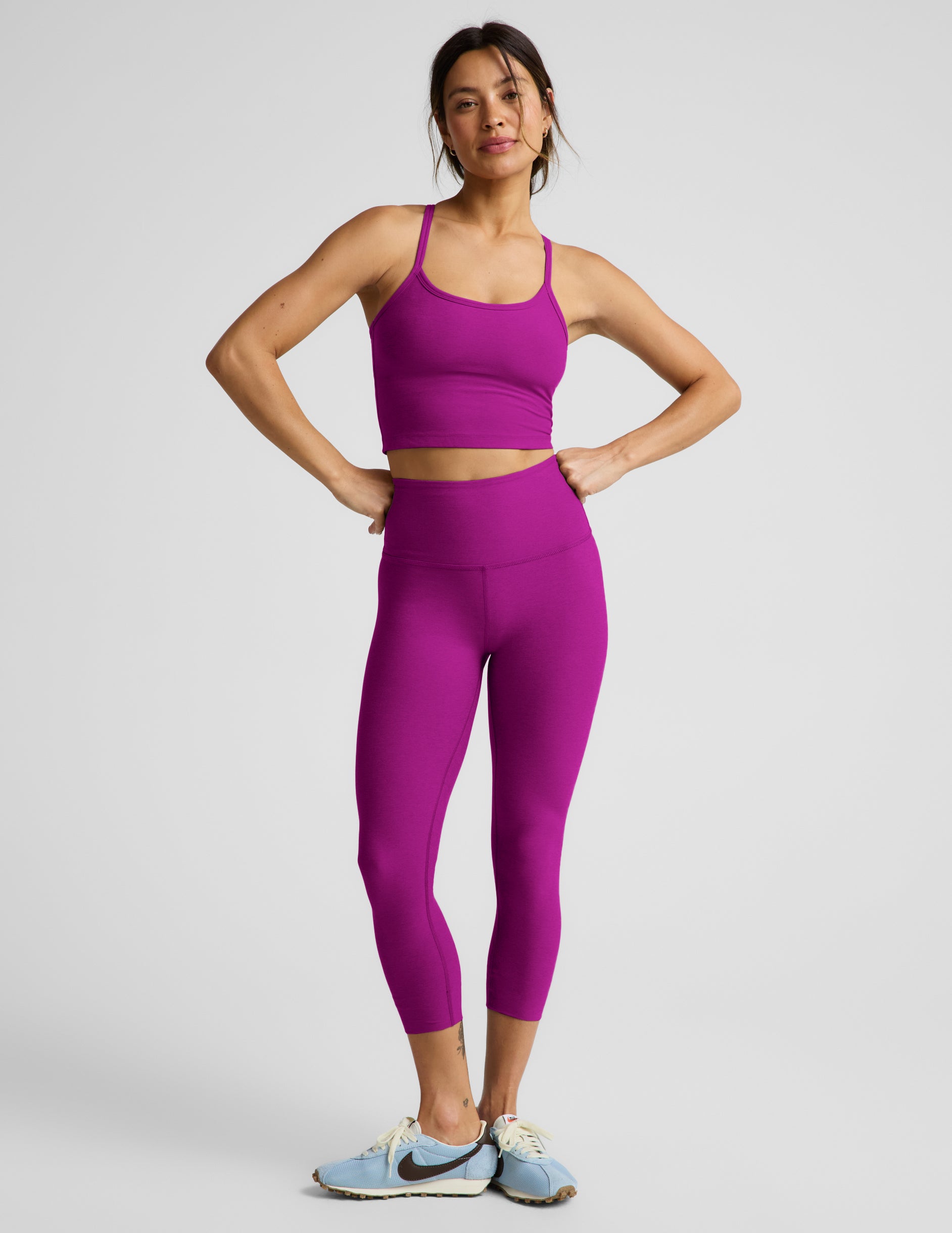 Spacedye™ Walk And Talk High Waisted Capri Legging 20.5" - Berry Bliss Heather