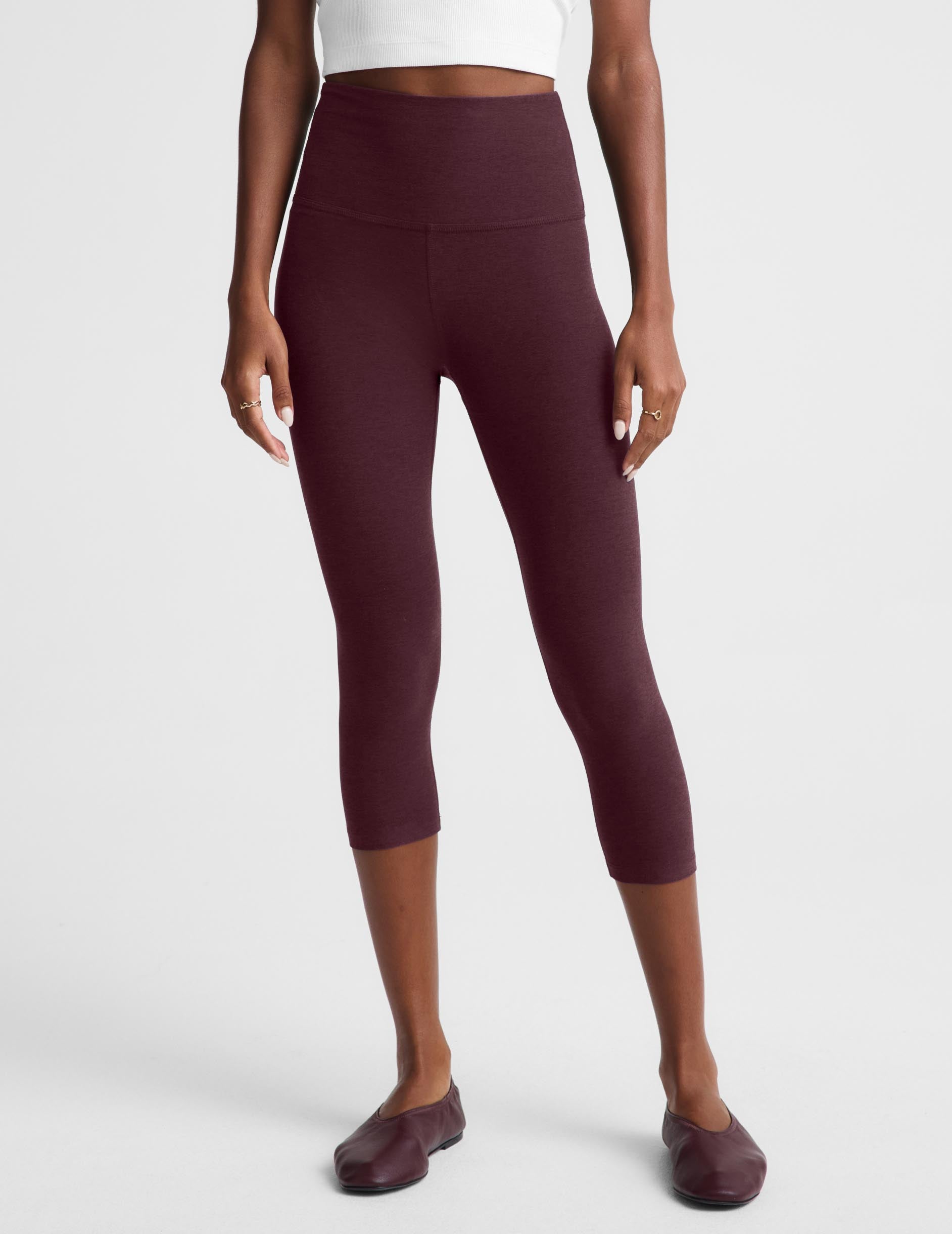 Spacedye™ Walk And Talk High Waisted Capri Legging 20.5" - Cabernet Heather