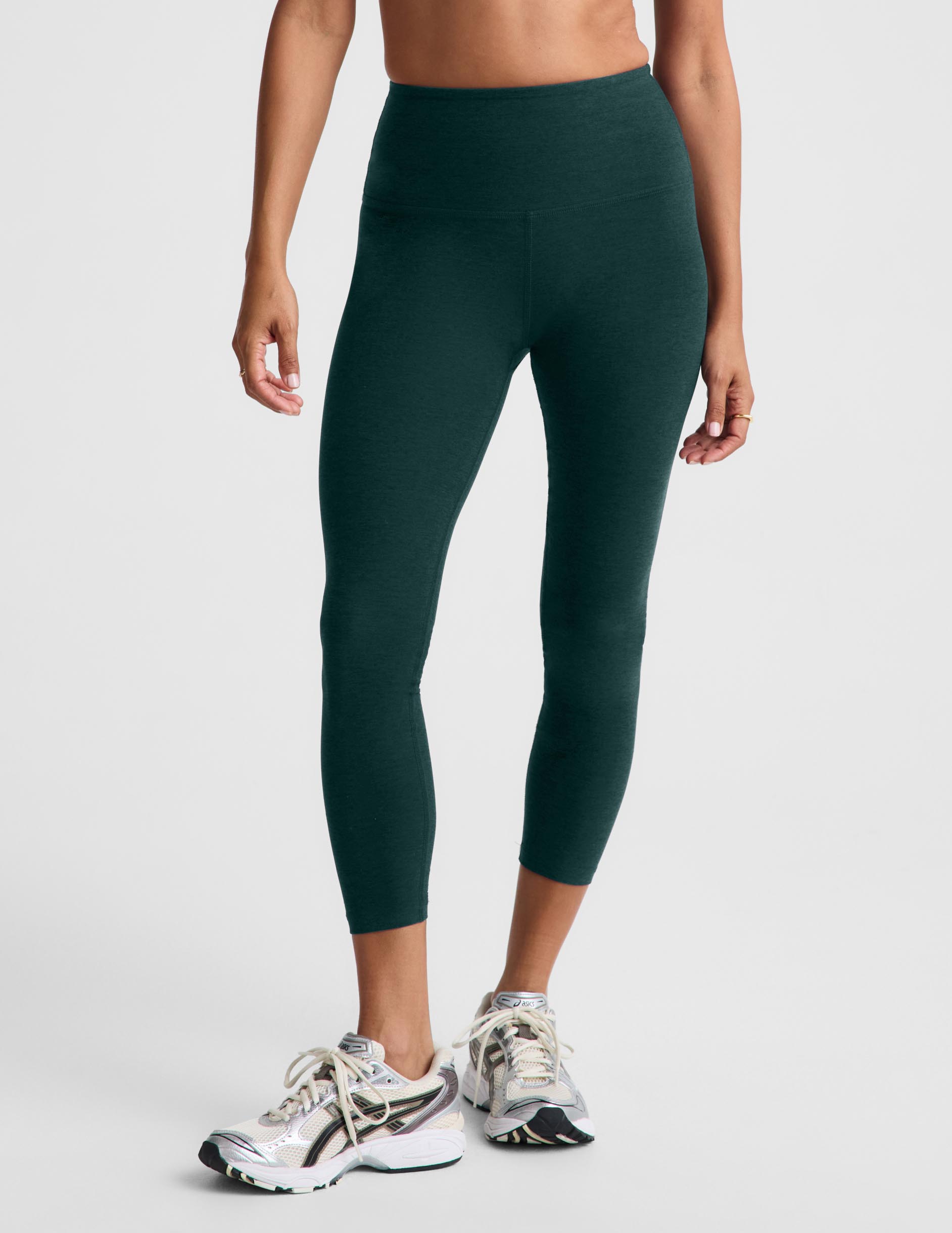 Spacedye™ Walk And Talk High Waisted Capri Legging 20.5" - Dark Ivy Heather