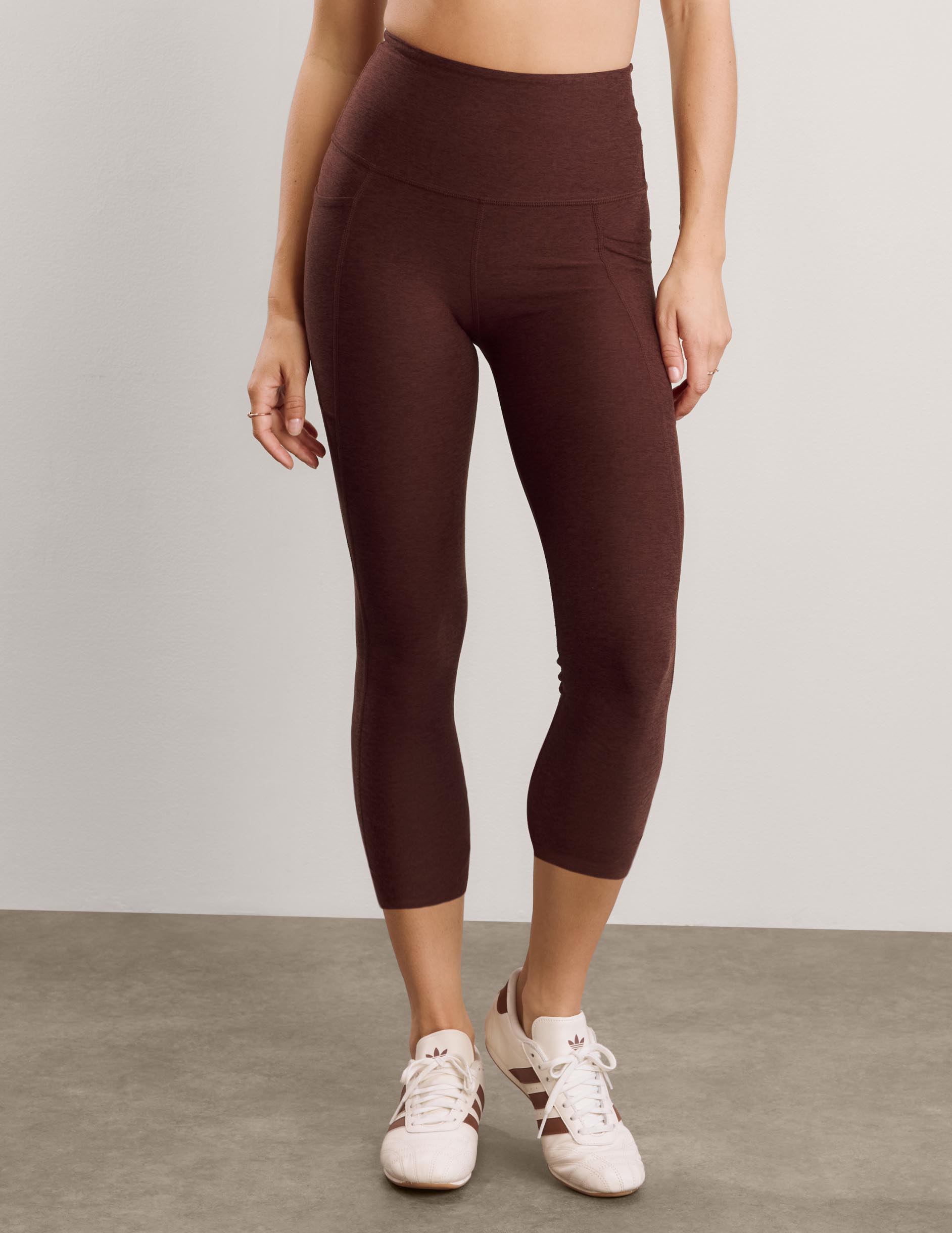 Spacedye™ Out Of Pocket High Waisted Capri Legging 20.5" - Iced Mocha Heather