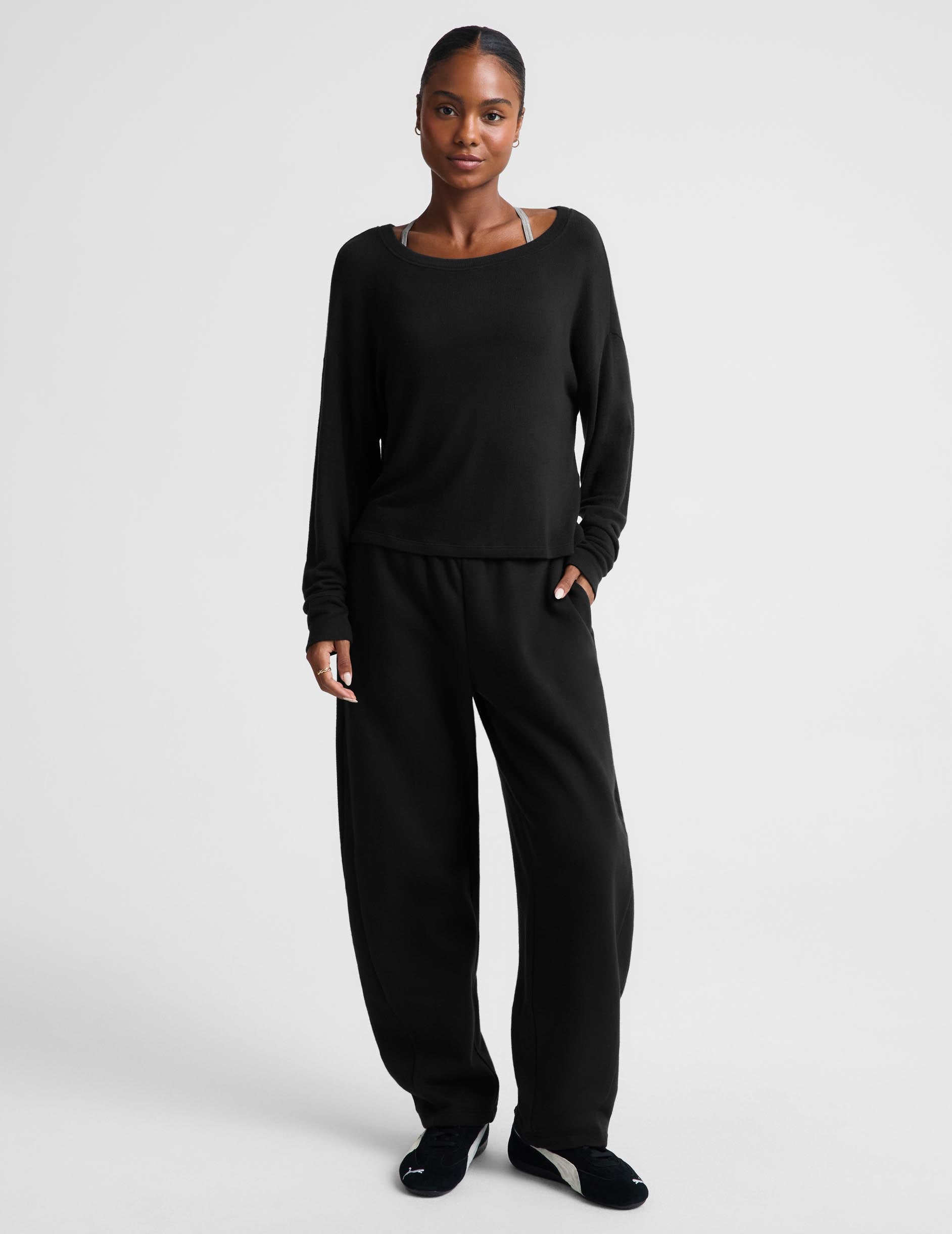 LuxeFleece 2.0™ Barrel Leg Sweatpant - Black