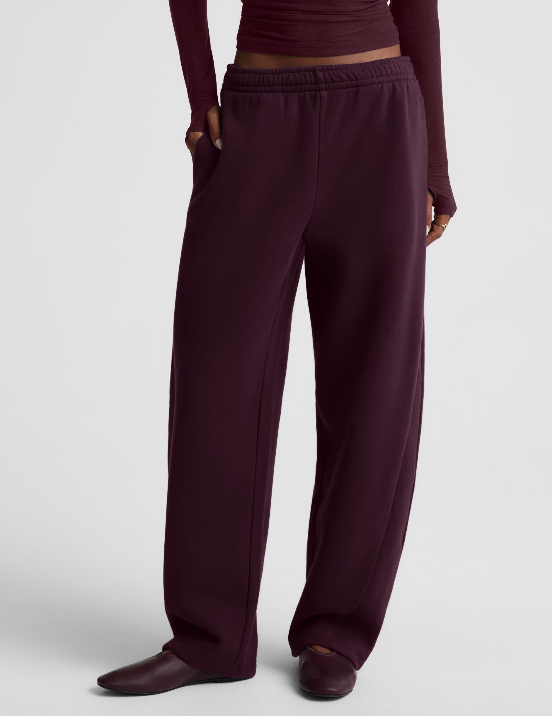 LuxeFleece 2.0™ Barrel Leg Sweatpant - Cabernet