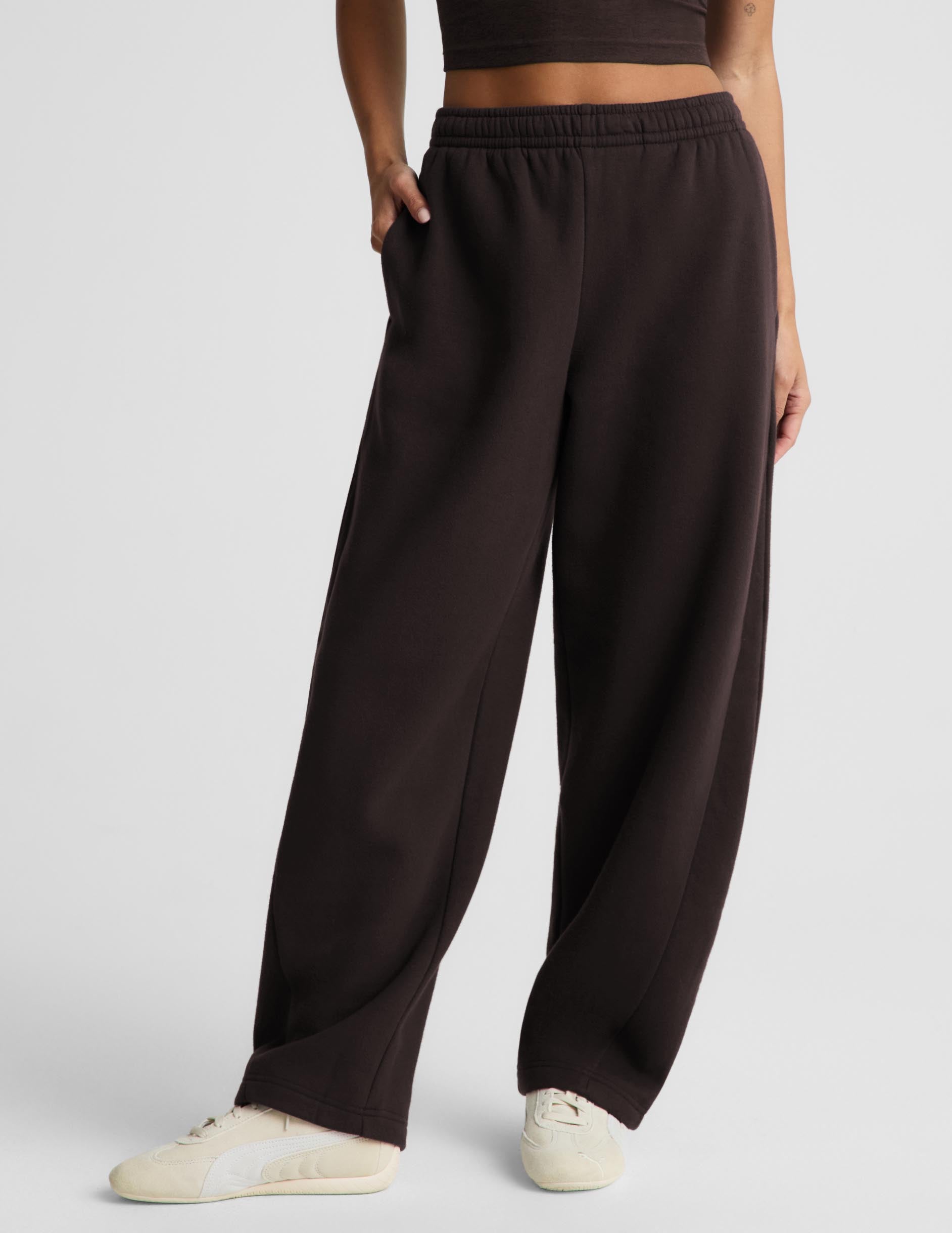 LuxeFleece 2.0™ Barrel Leg Sweatpant - Dark Chocolate
