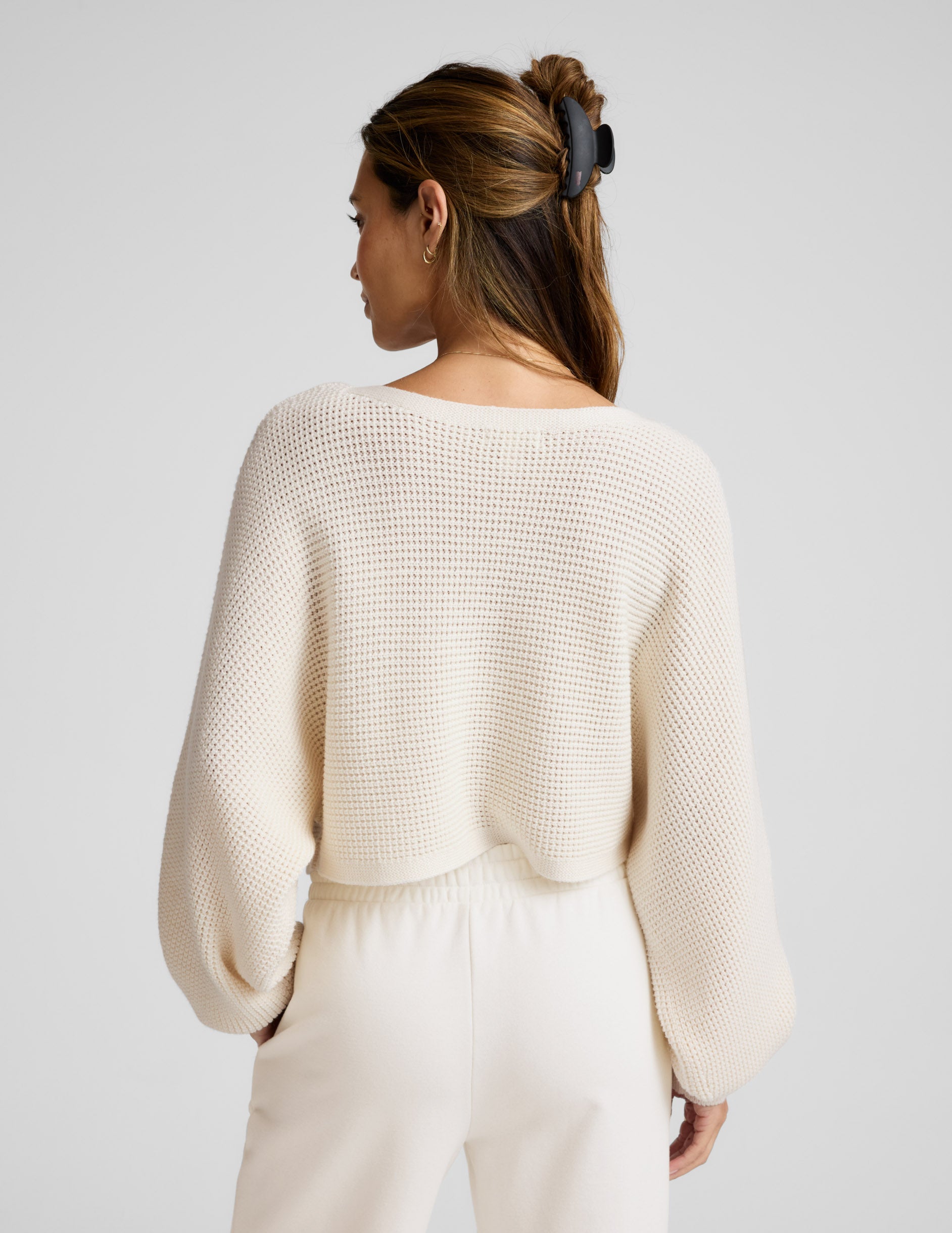 Ready For Barre Cropped Sweater - Dove