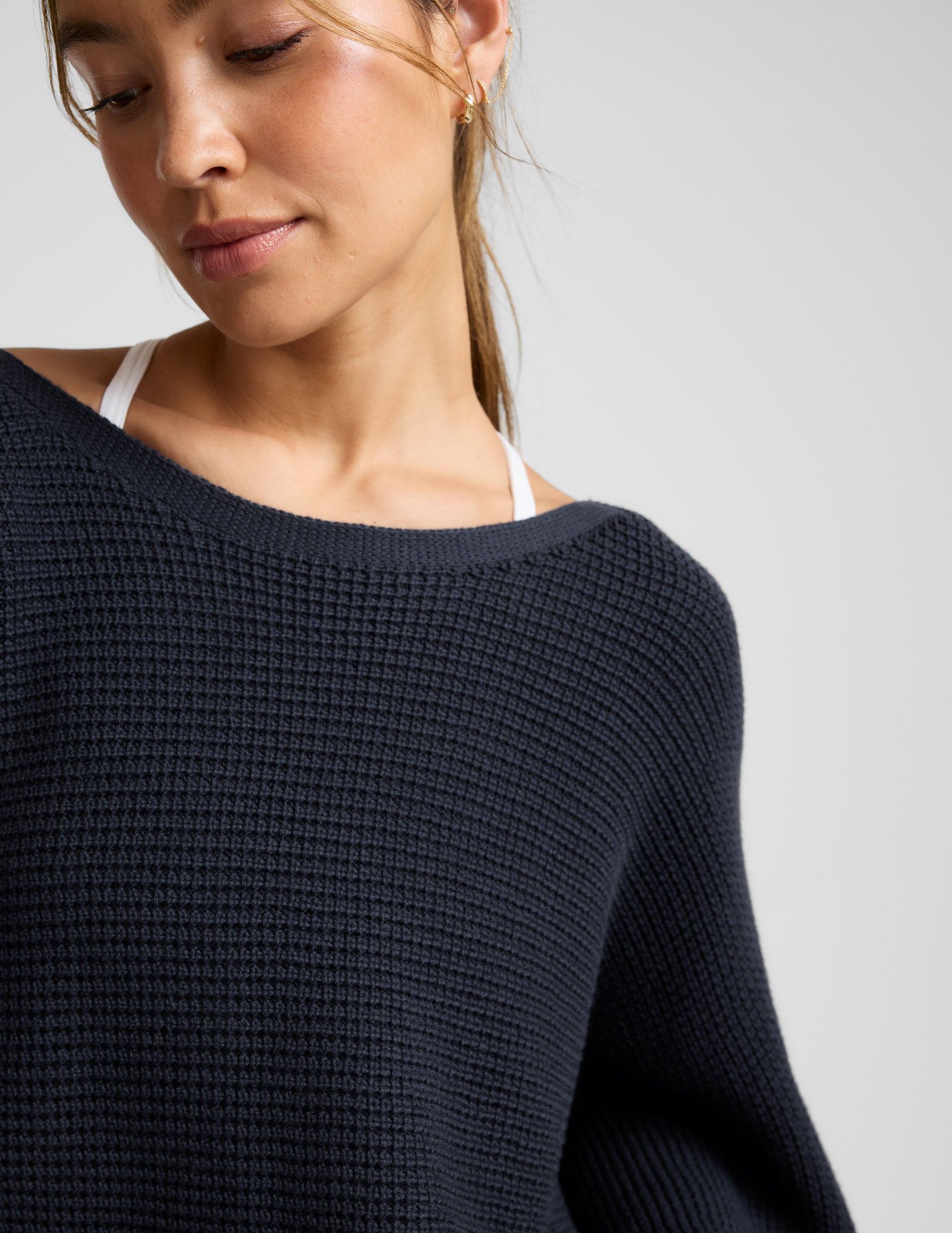 Ready For Barre Cropped Sweater - Nocturnal Navy