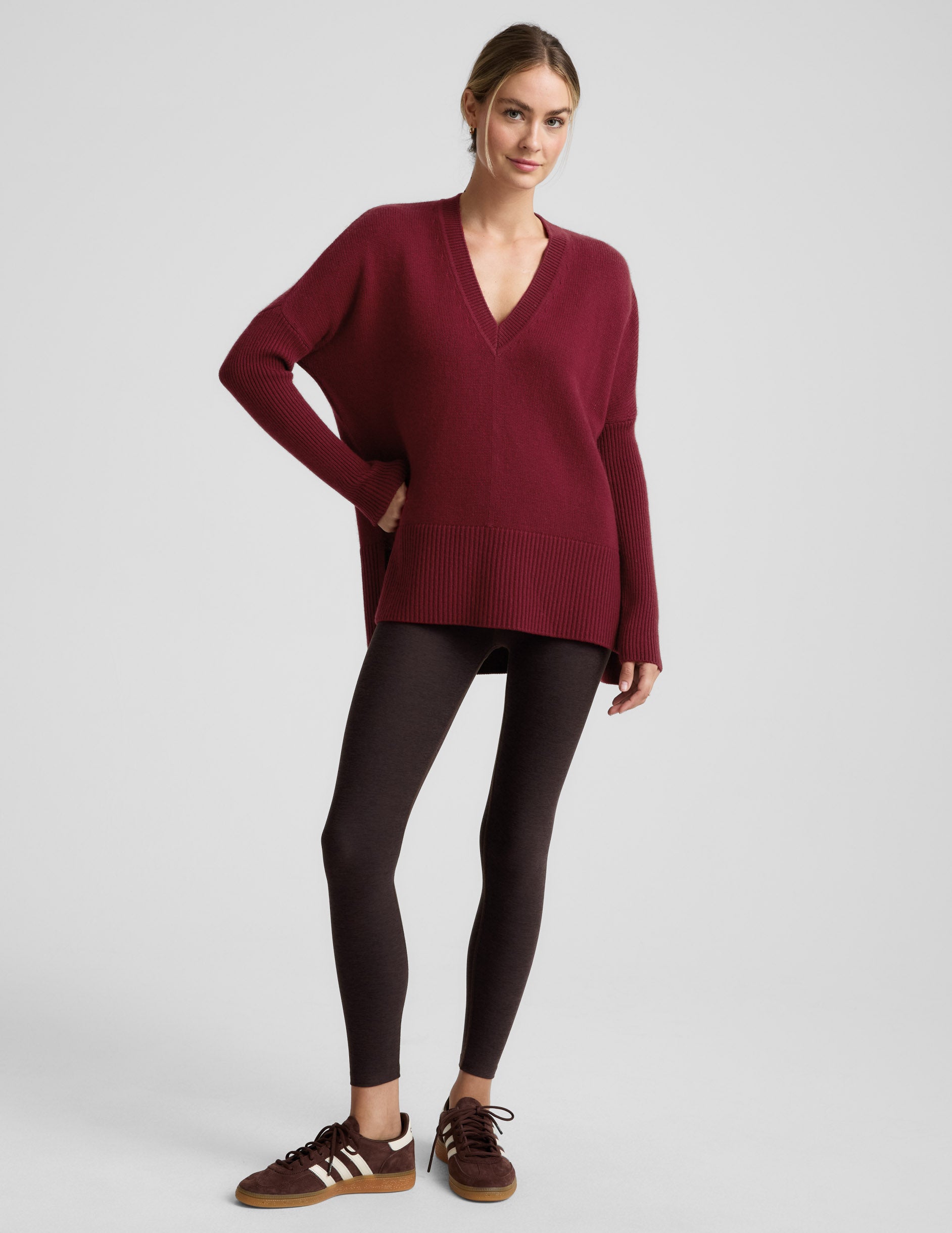 Wool-Cashmere V-Neck Sweater - Ruby Rush