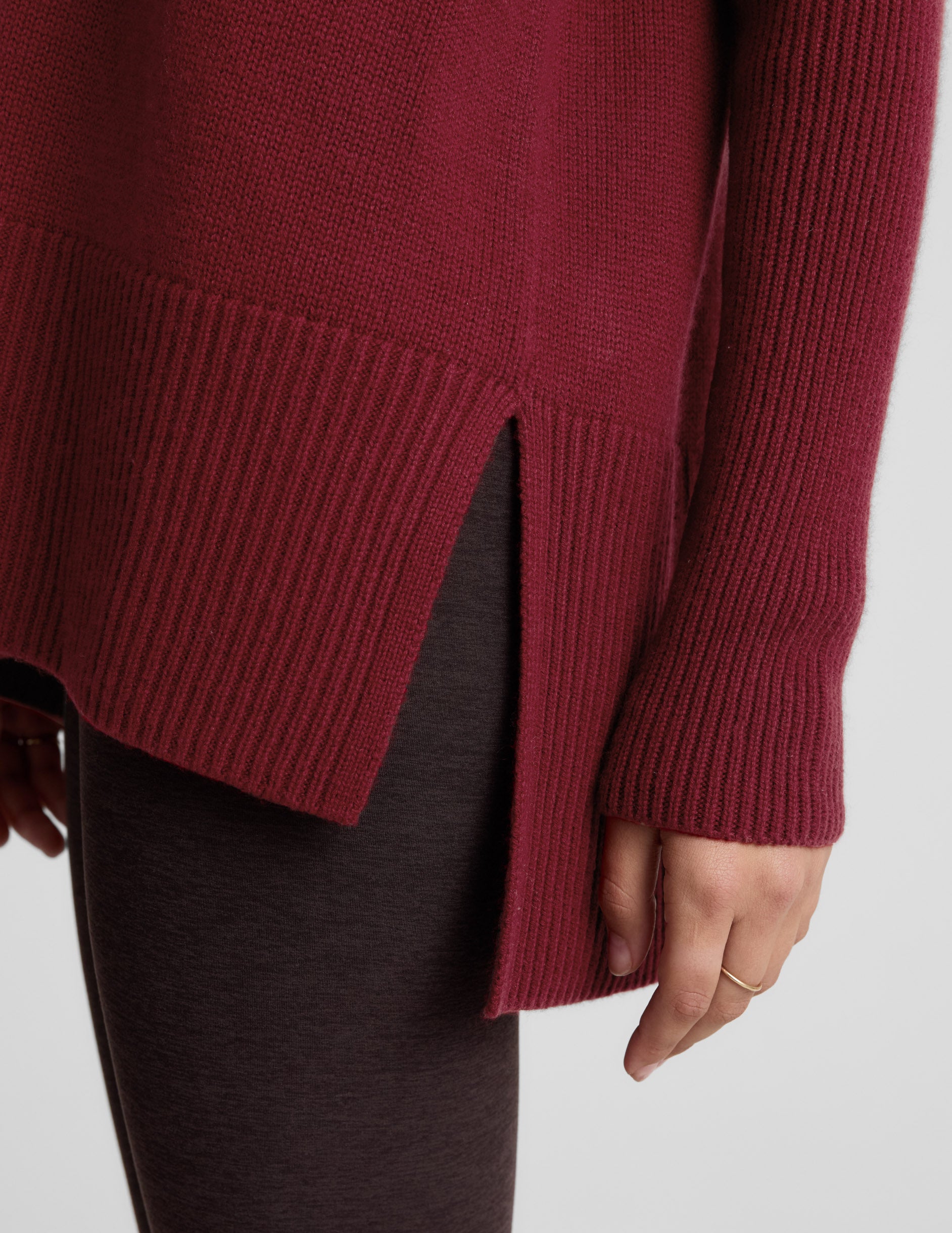 Wool-Cashmere V-Neck Sweater - Ruby Rush