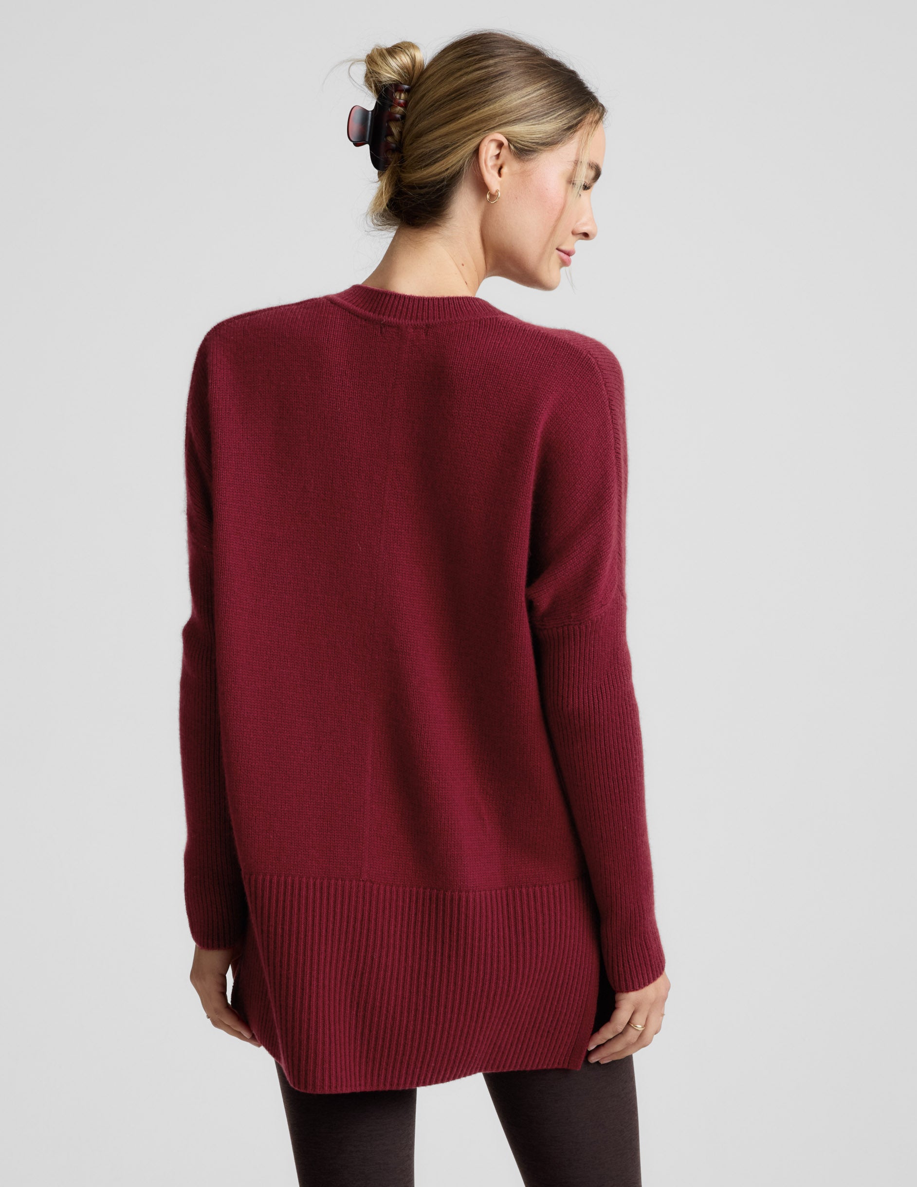 Wool-Cashmere V-Neck Sweater - Ruby Rush