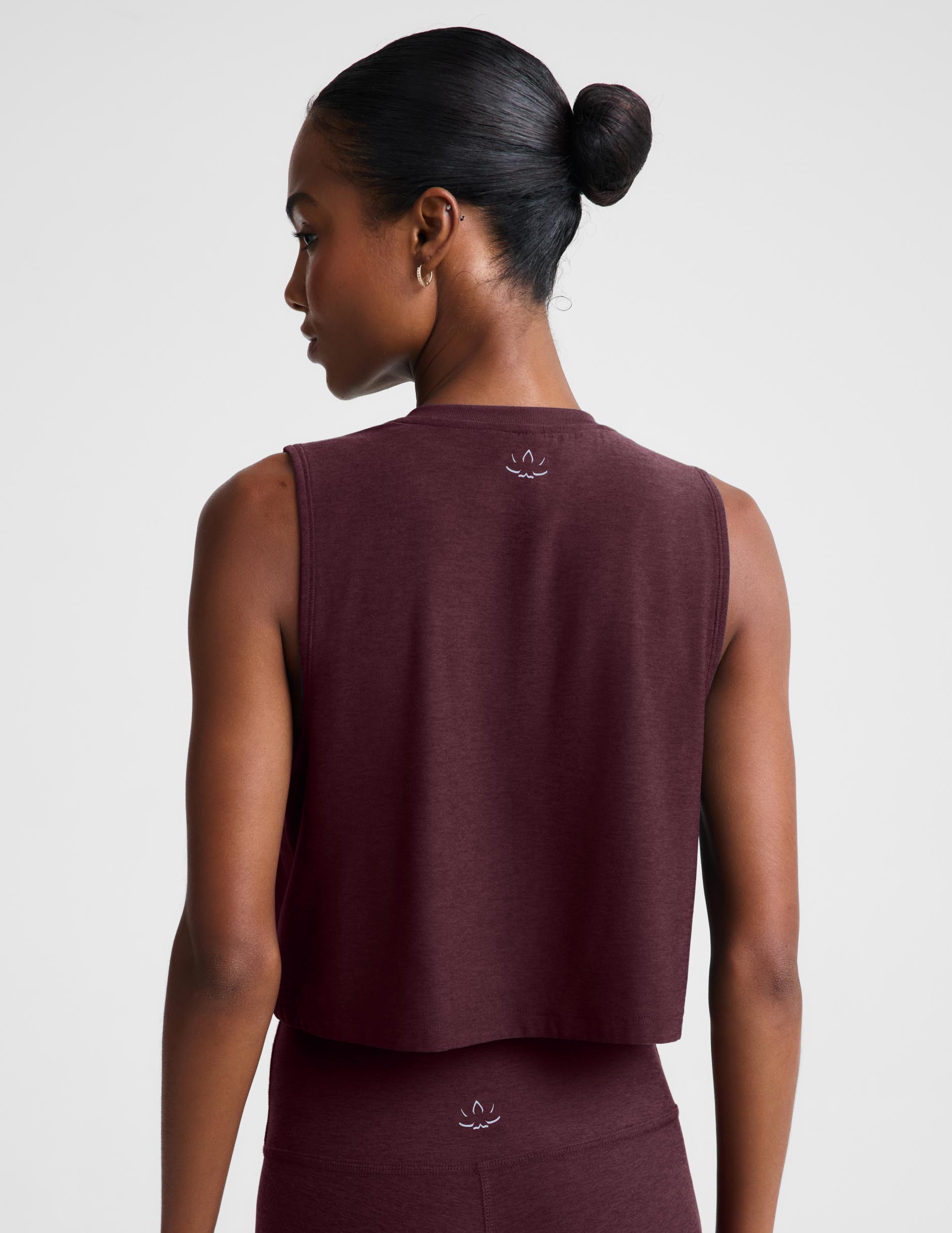 Featherweight Minimal Cropped Tank - Cabernet Heather