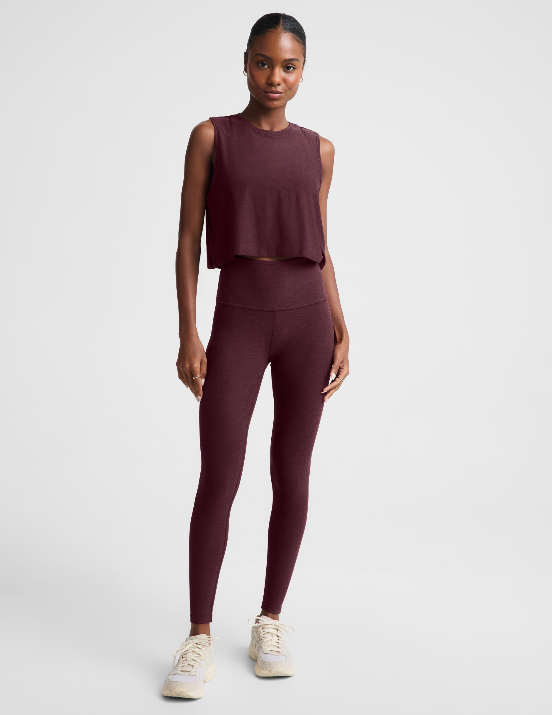 Featherweight Minimal Cropped Tank - Cabernet Heather