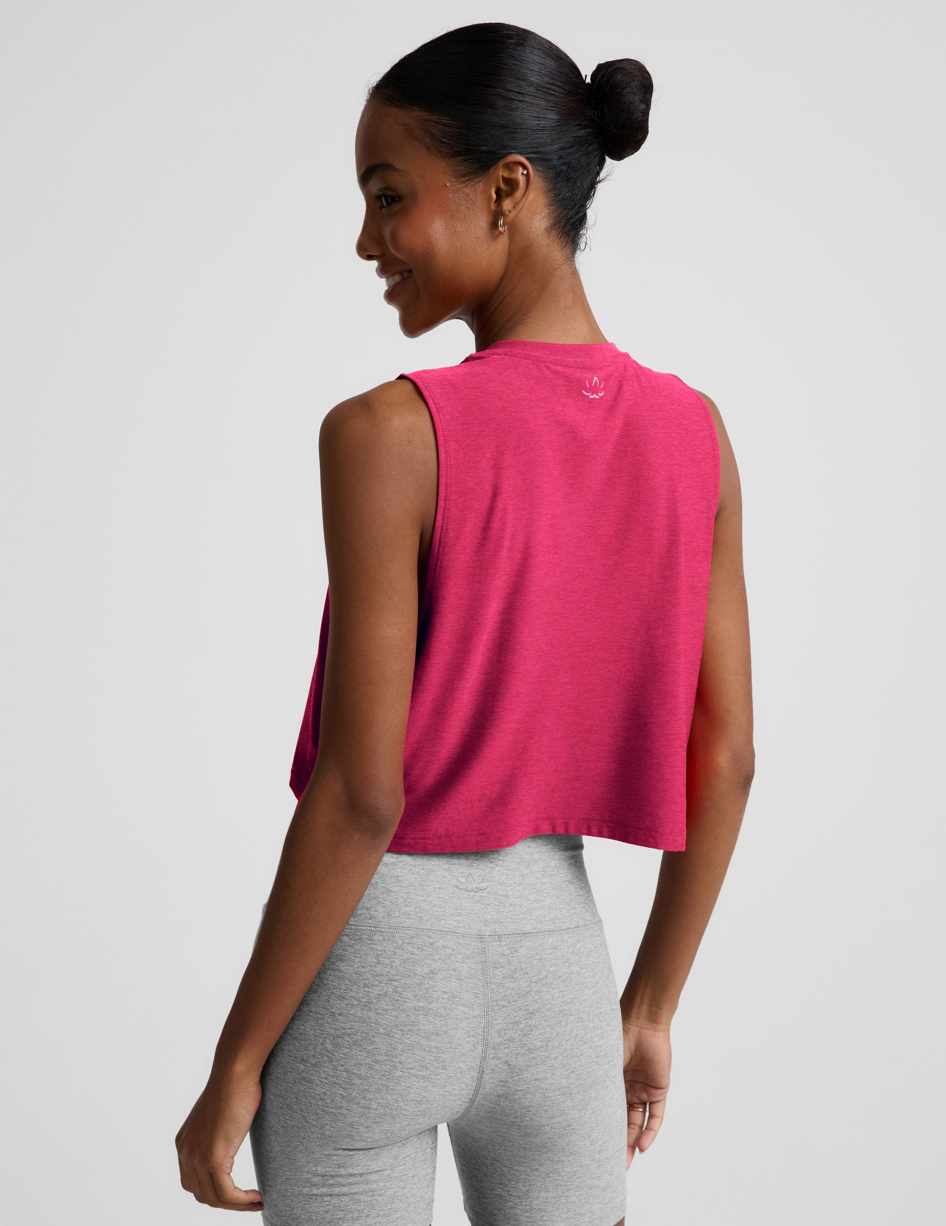 Featherweight Minimal Cropped Tank - Berry Red Heather
