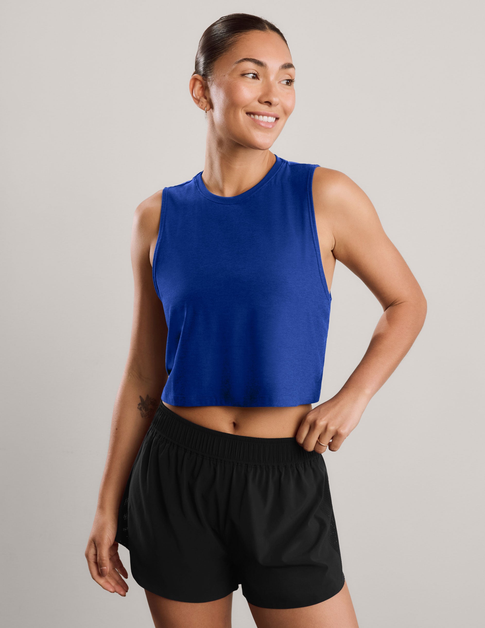Featherweight Minimal Cropped Tank - Ultra Blue Heather