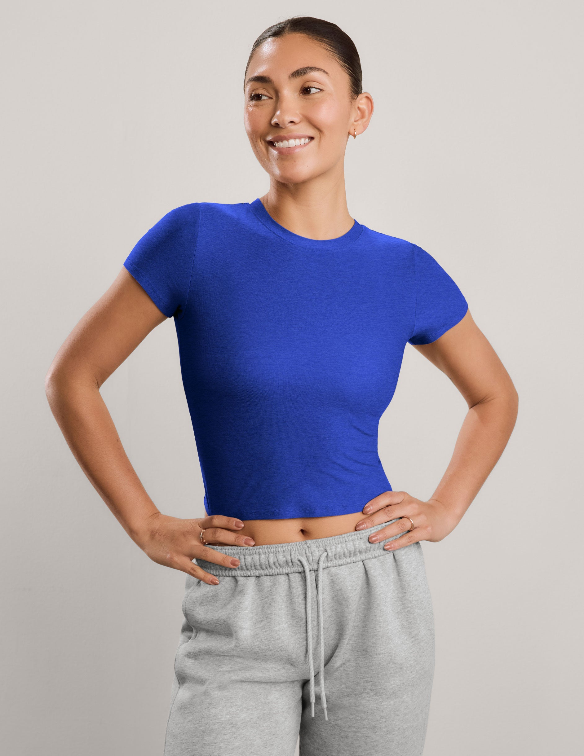 Featherweight Cropped Tee - Ultra Blue Heather