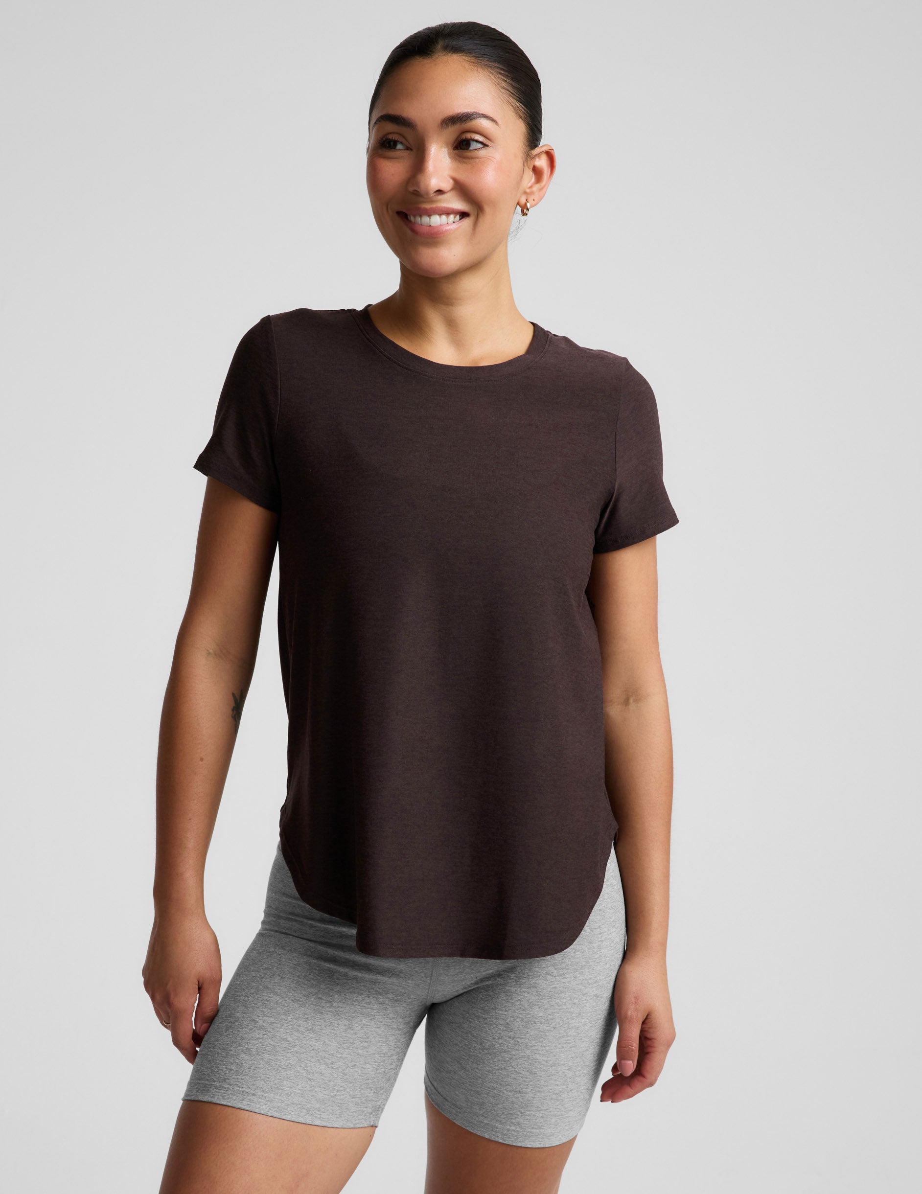 Featherweight On The Down Low Tee - Dark Chocolate Heather