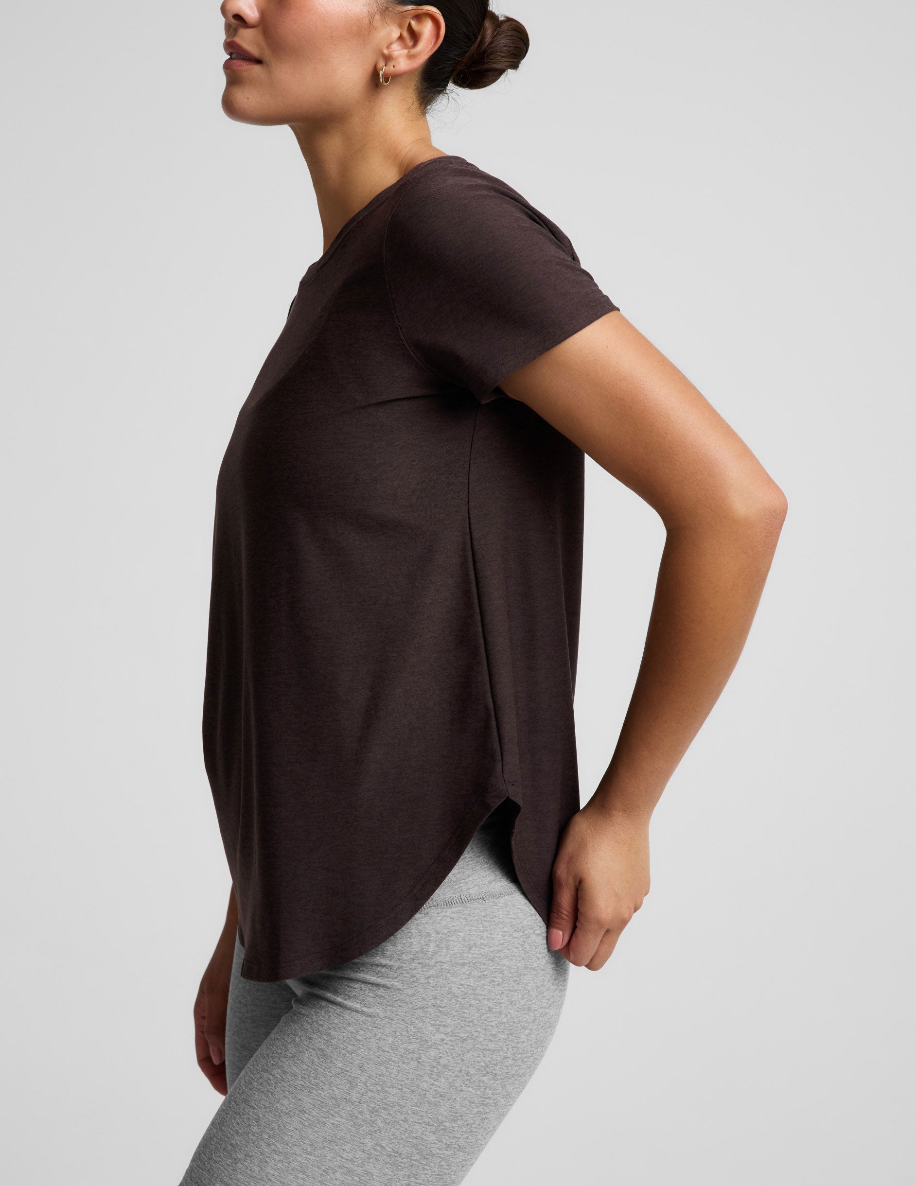 Featherweight On The Down Low Tee - Dark Chocolate Heather