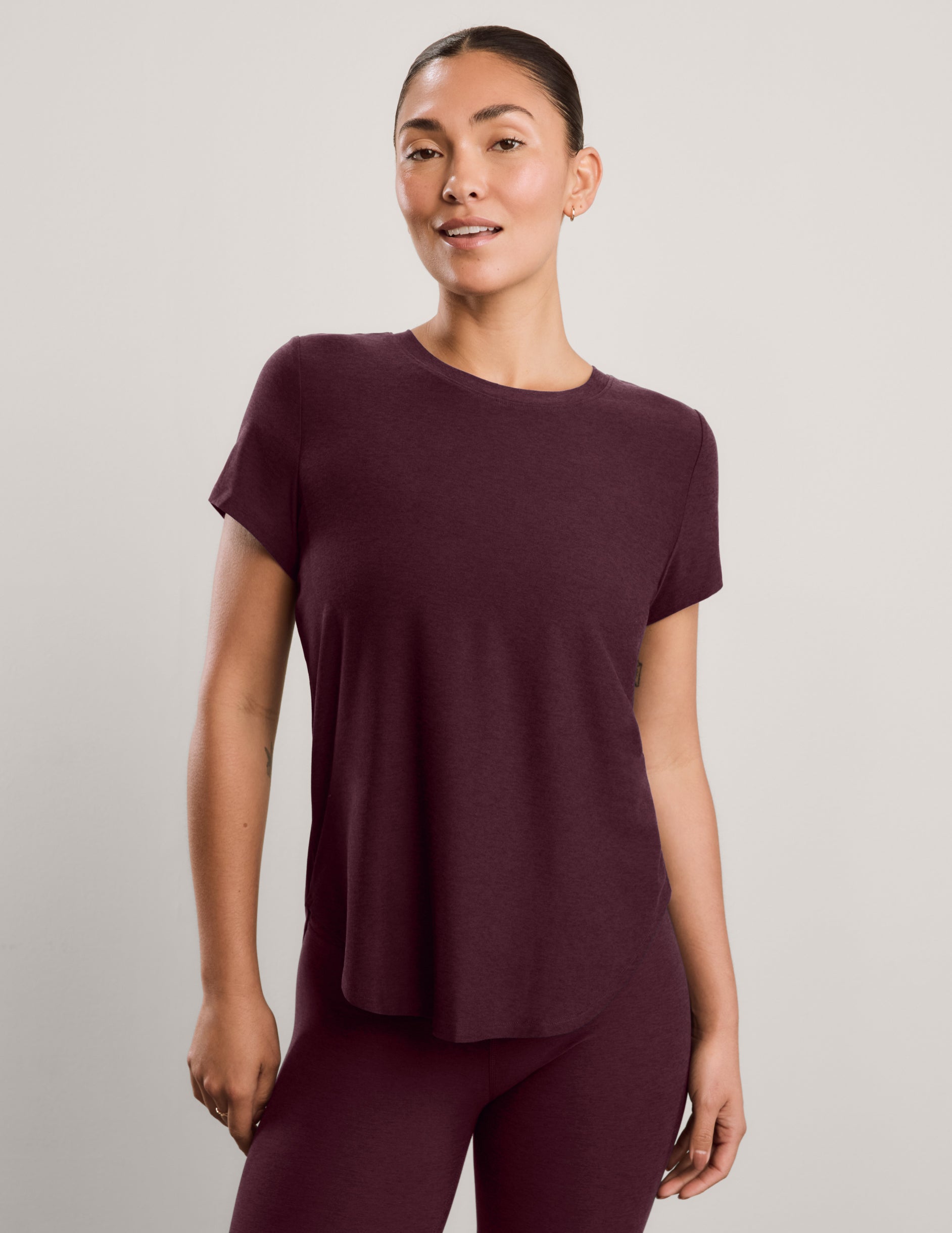 Featherweight On The Down Low Tee - Cabernet Heather