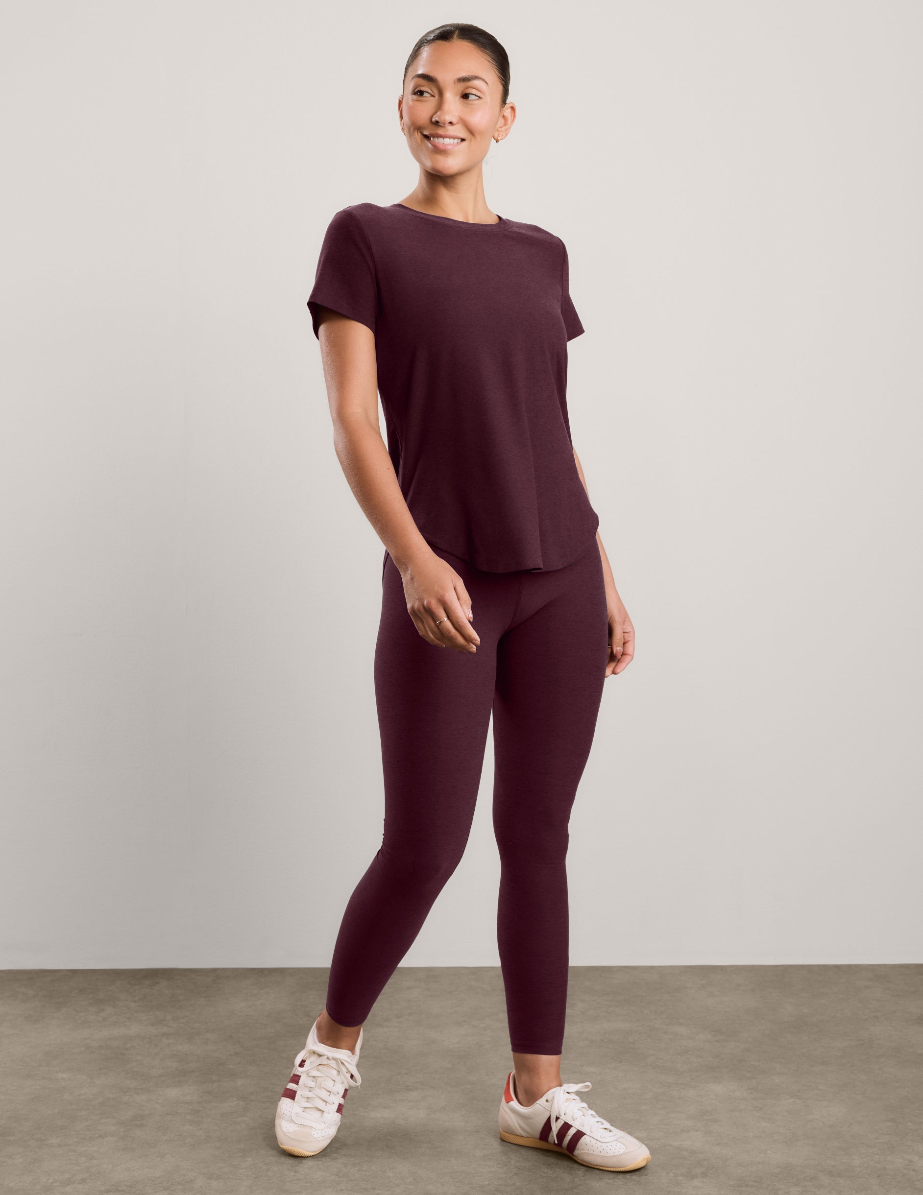 Featherweight On The Down Low Tee - Cabernet Heather