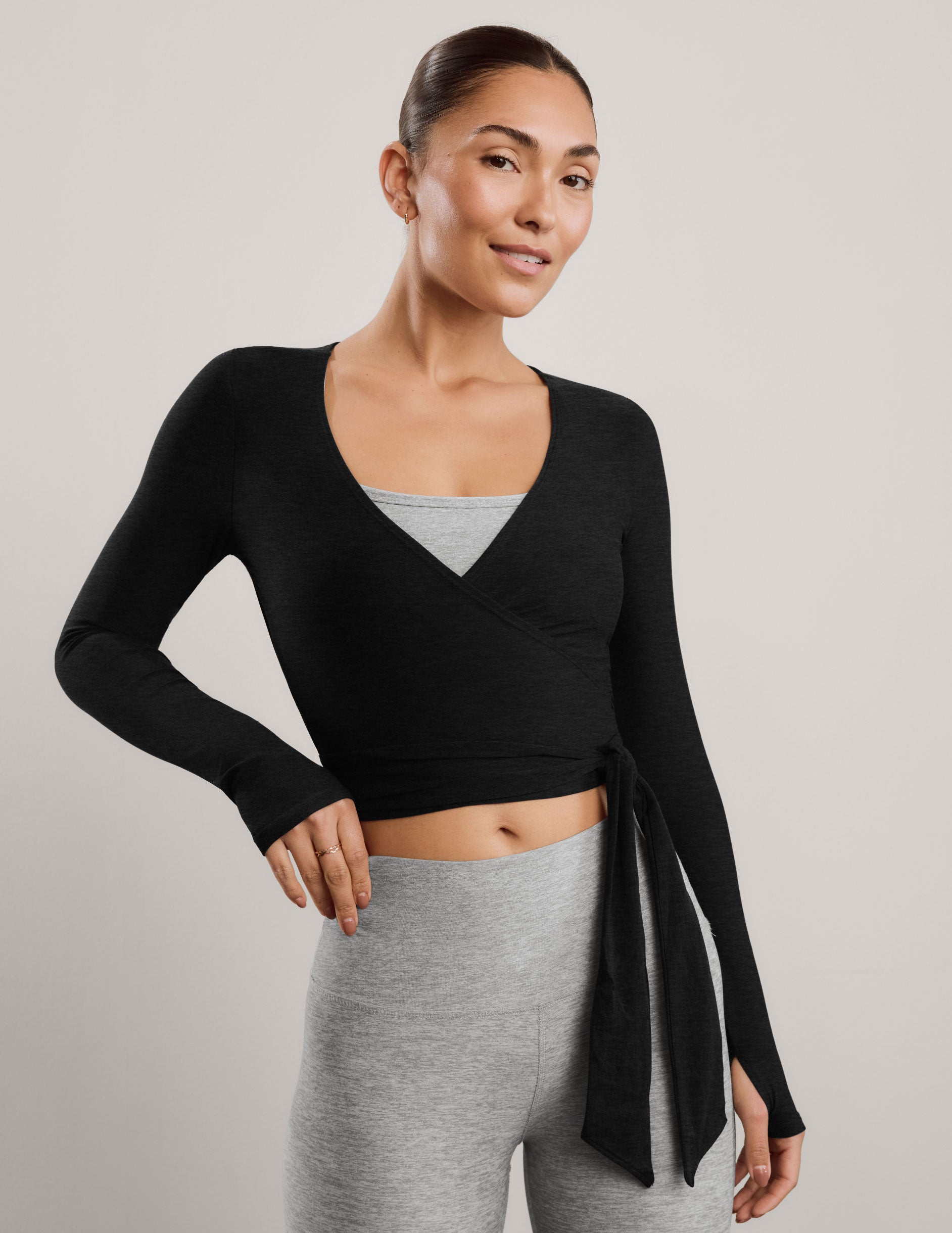 Featherweight Waist No Time Wrap Top - Darkest Night