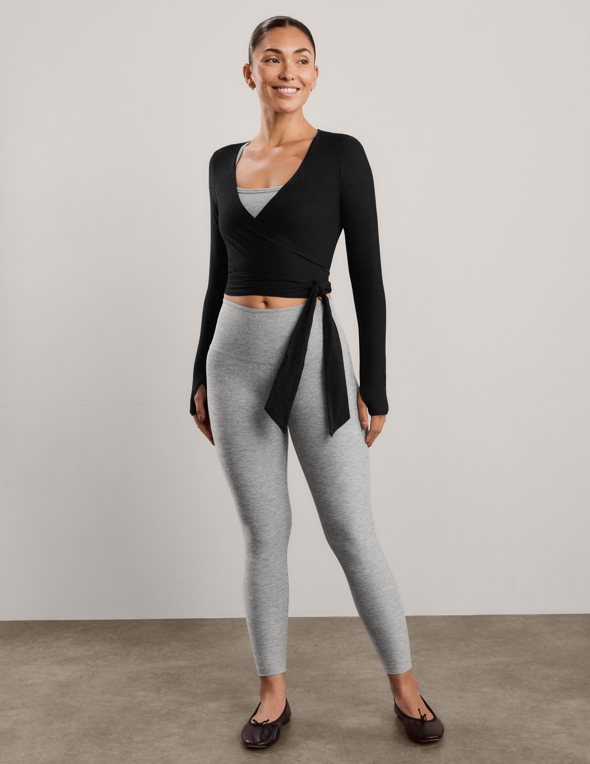 Featherweight Waist No Time Wrap Top - Darkest Night