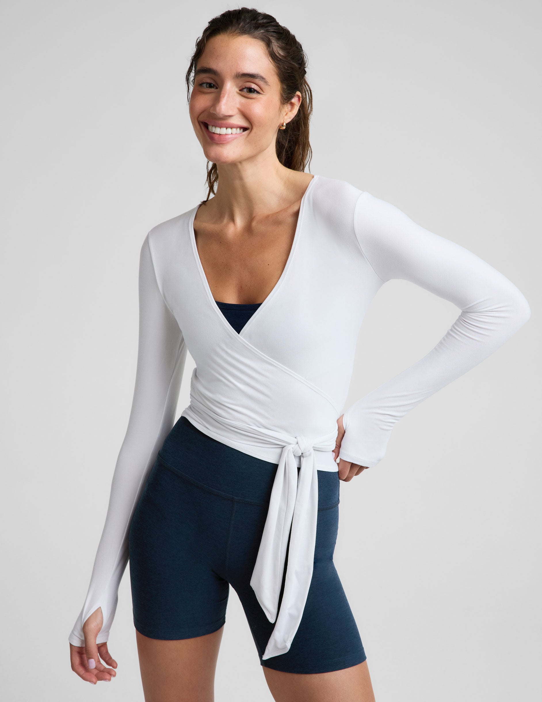 Featherweight Waist No Time Wrap Top - Cloud White