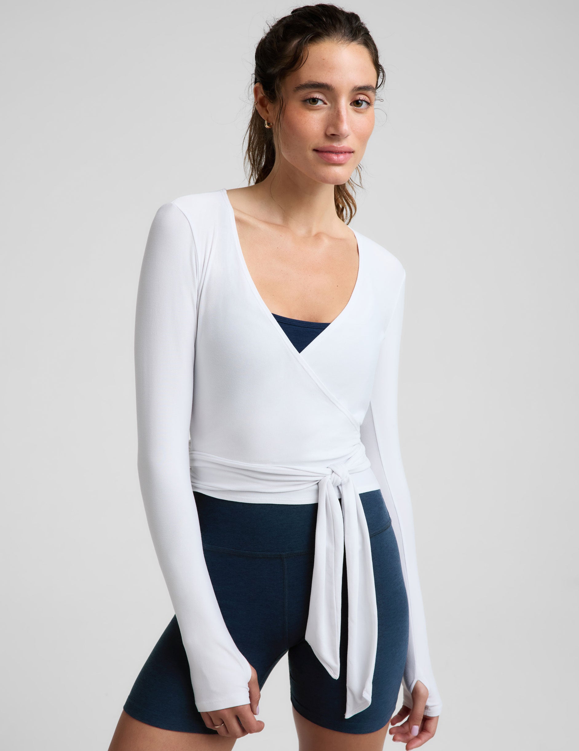 Featherweight Waist No Time Wrap Top - Cloud White