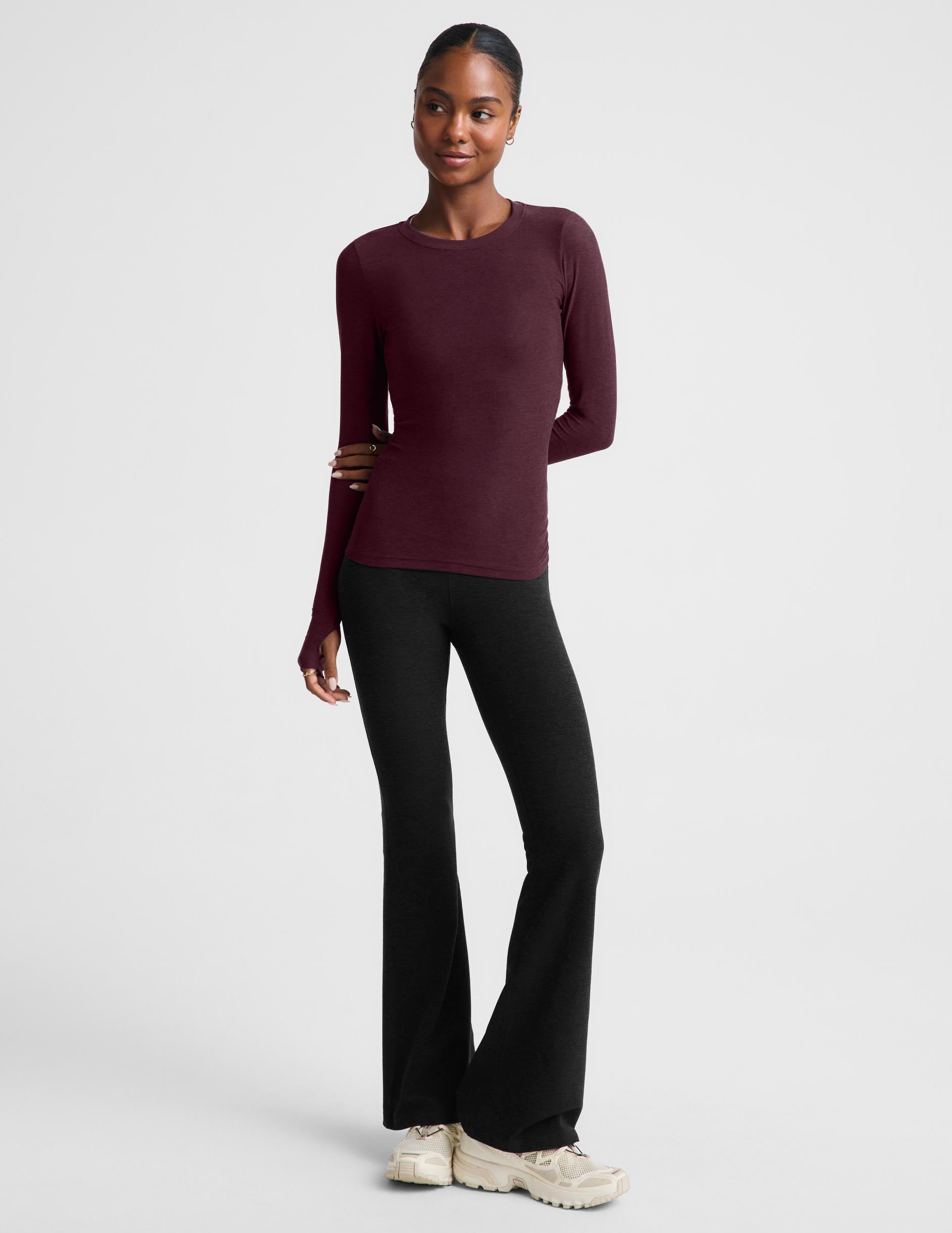 Featherweight Select Long Sleeve Crew - Cabernet Heather