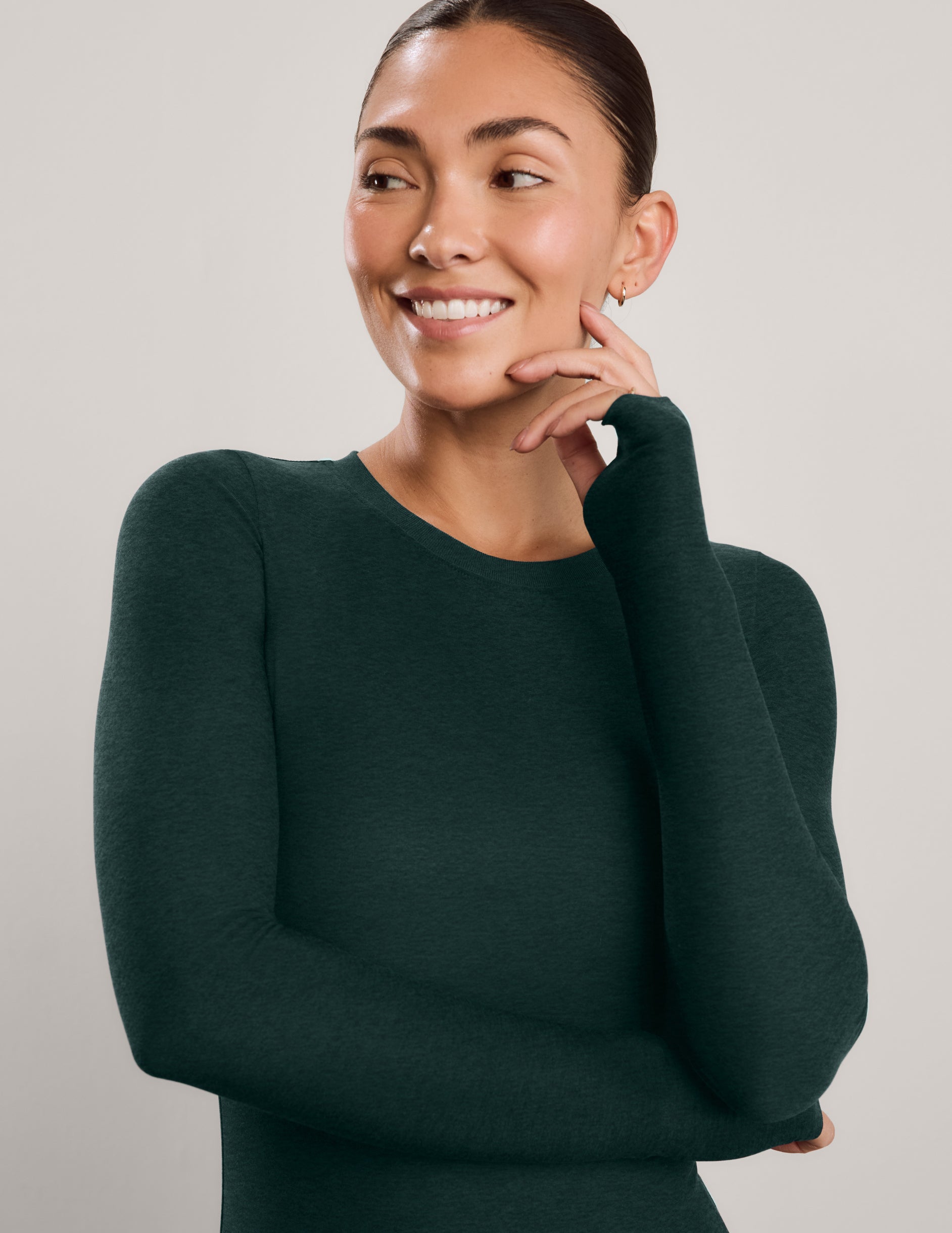 Featherweight Select Long Sleeve Crew - Dark Ivy Heather