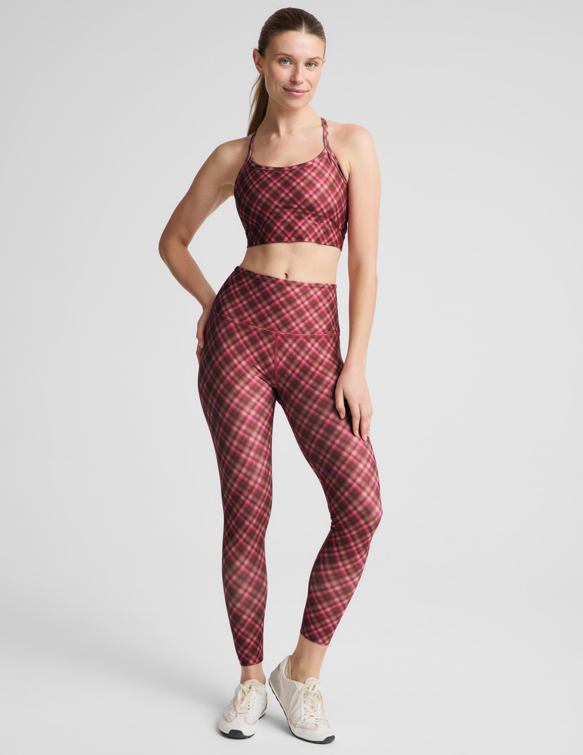 Autumn Argyle SoftMark Slim Racerback High Cropped Tank - Autumn Argyle
