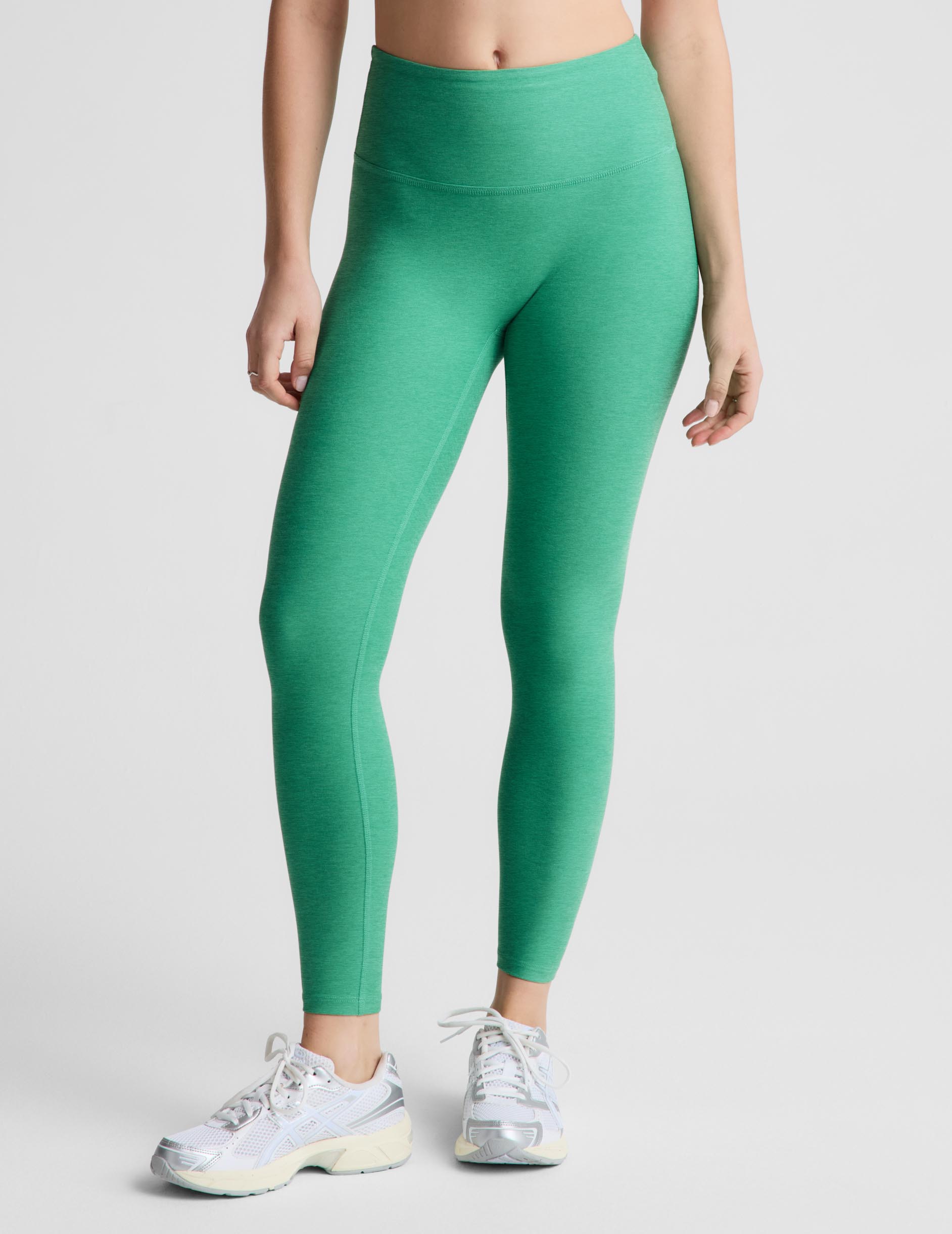 Spacedye™ No Front Seam Midi Legging - Bright Emerald Heather