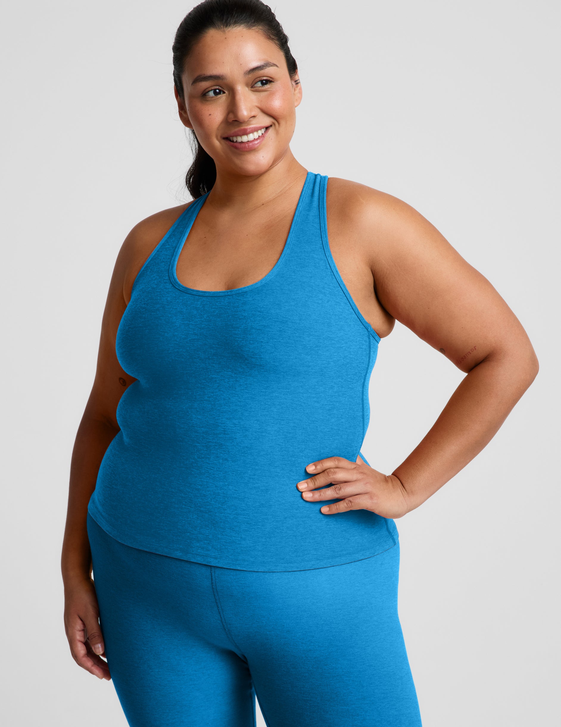 Spacedye™ Step Up Racerback Tank - Malibu Lagoon Heather