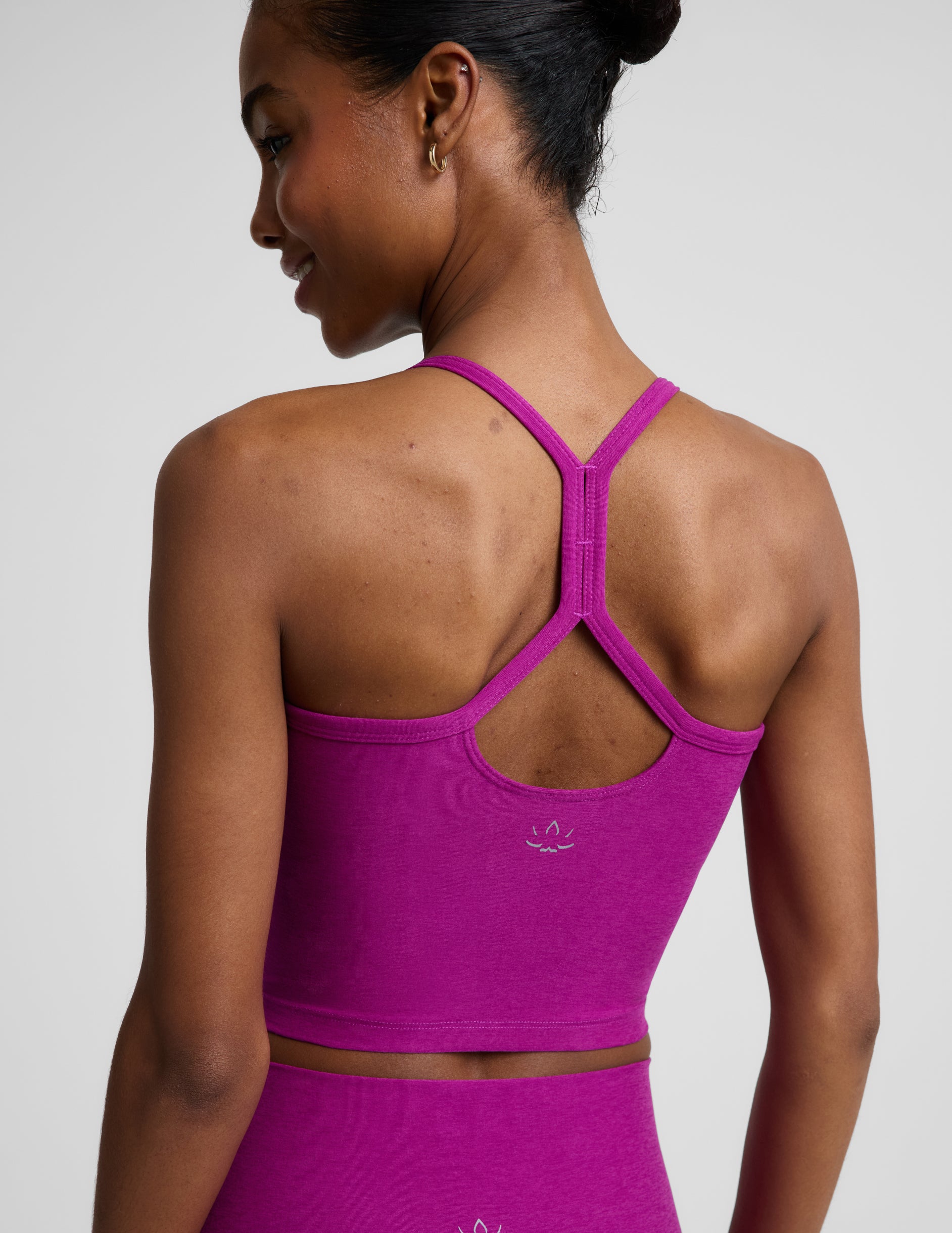 Spacedye™ Slim Racerback Cropped Tank - Berry Bliss Heather
