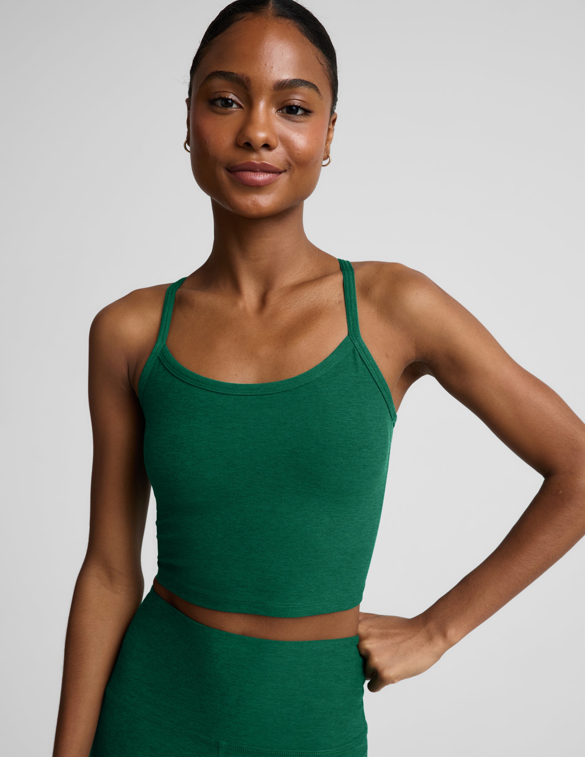 Spacedye™ Slim Racerback Cropped Tank - Legacy Pine Heather