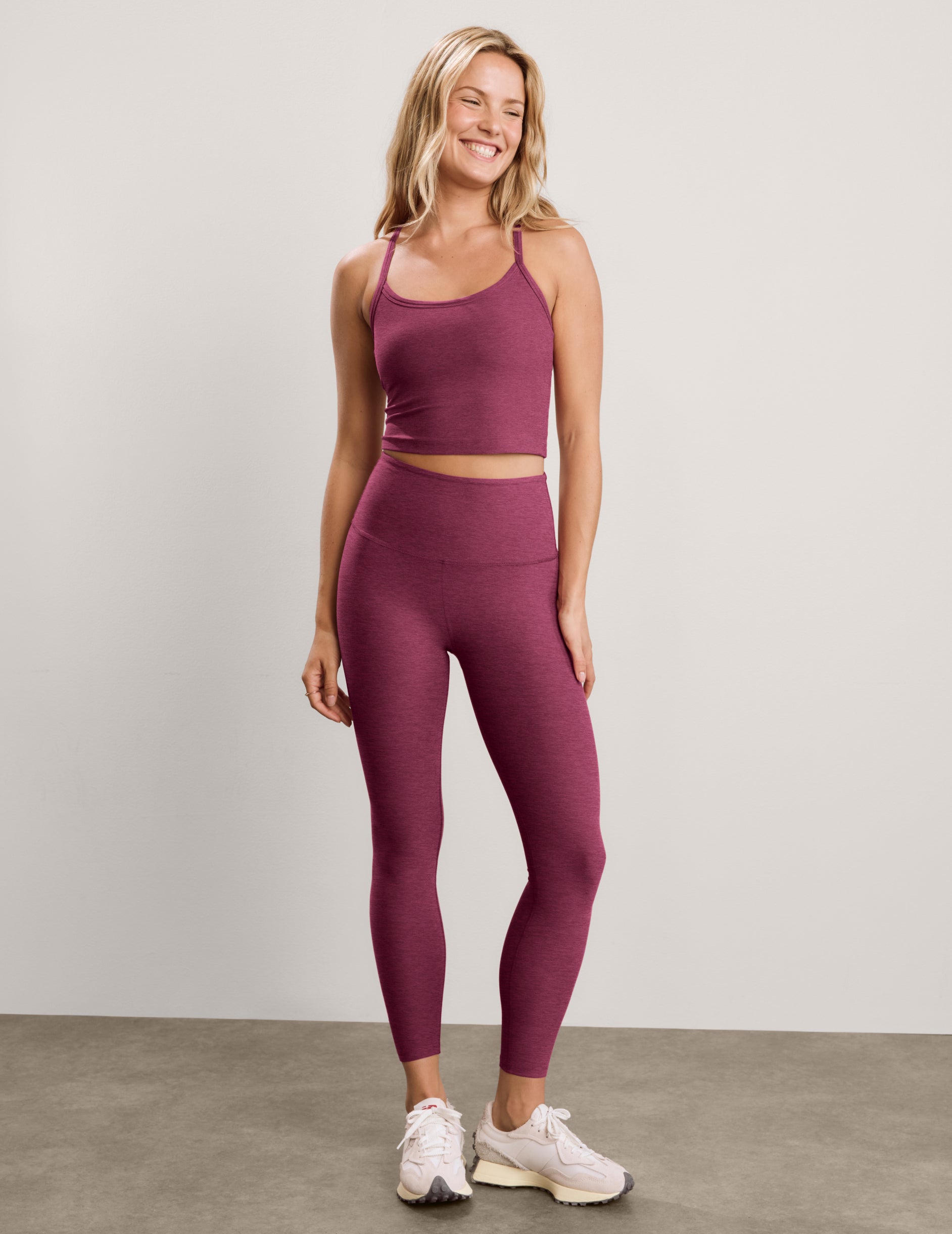 Spacedye™ Slim Racerback Cropped Tank - Pomegranate Heather