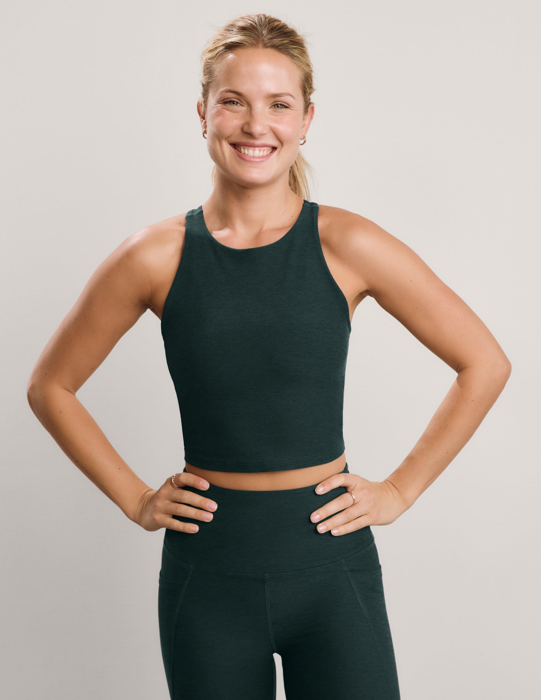 Spacedye™ Refocus Cropped Tank - Dark Ivy Heather