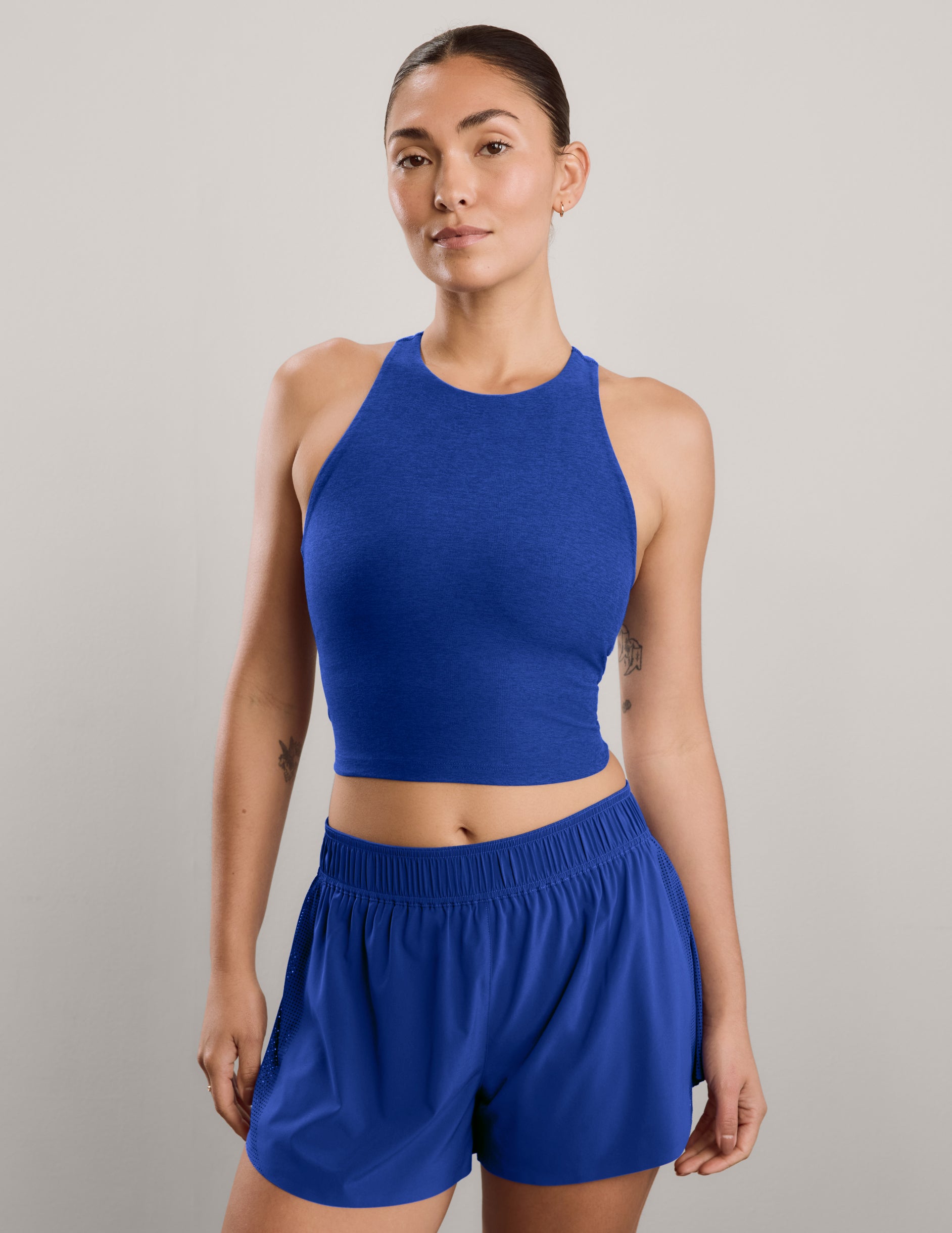 Spacedye™ Refocus Cropped Tank - Ultra Blue Heather