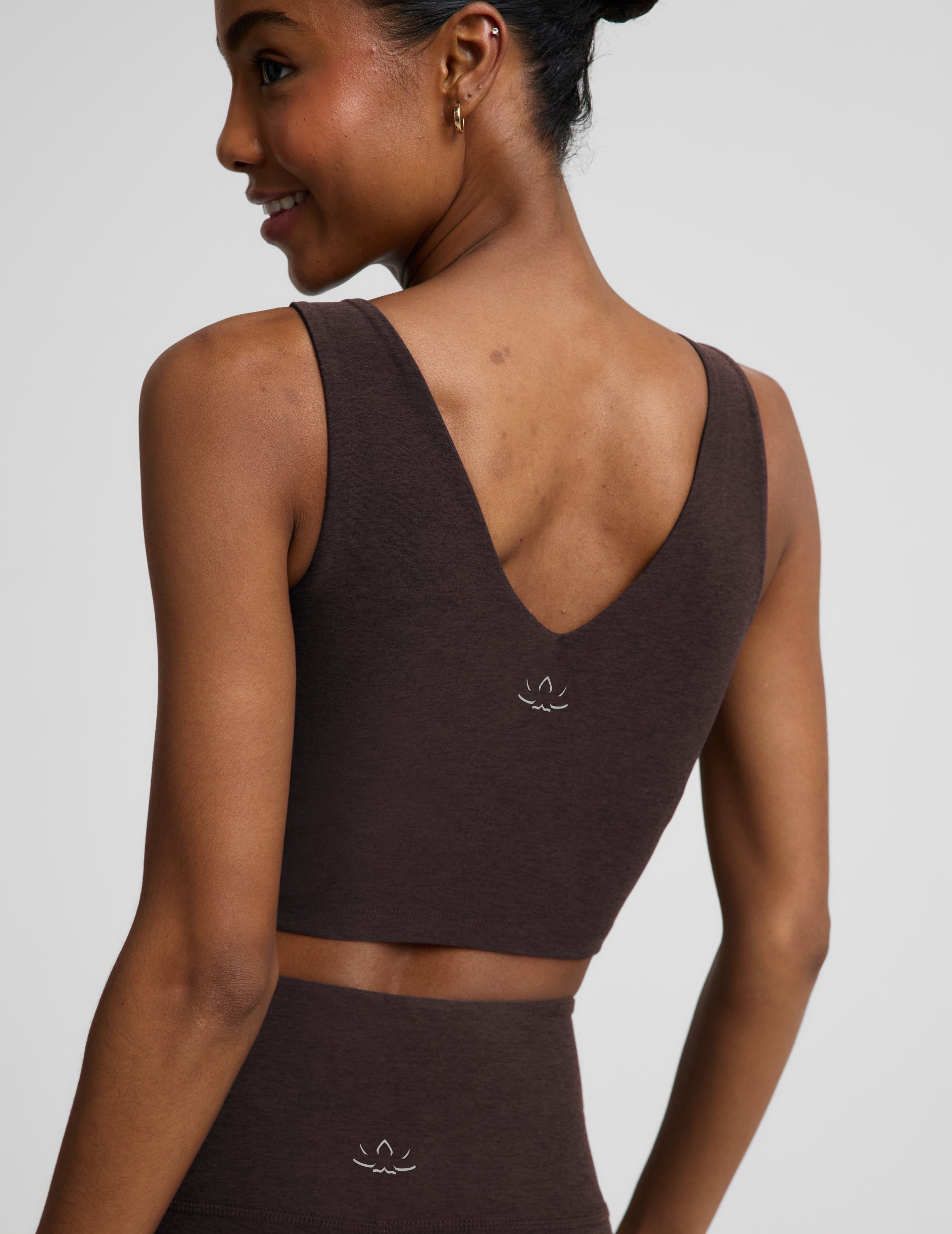Spacedye™ Good Day Cropped Tank - Dark Chocolate Heather