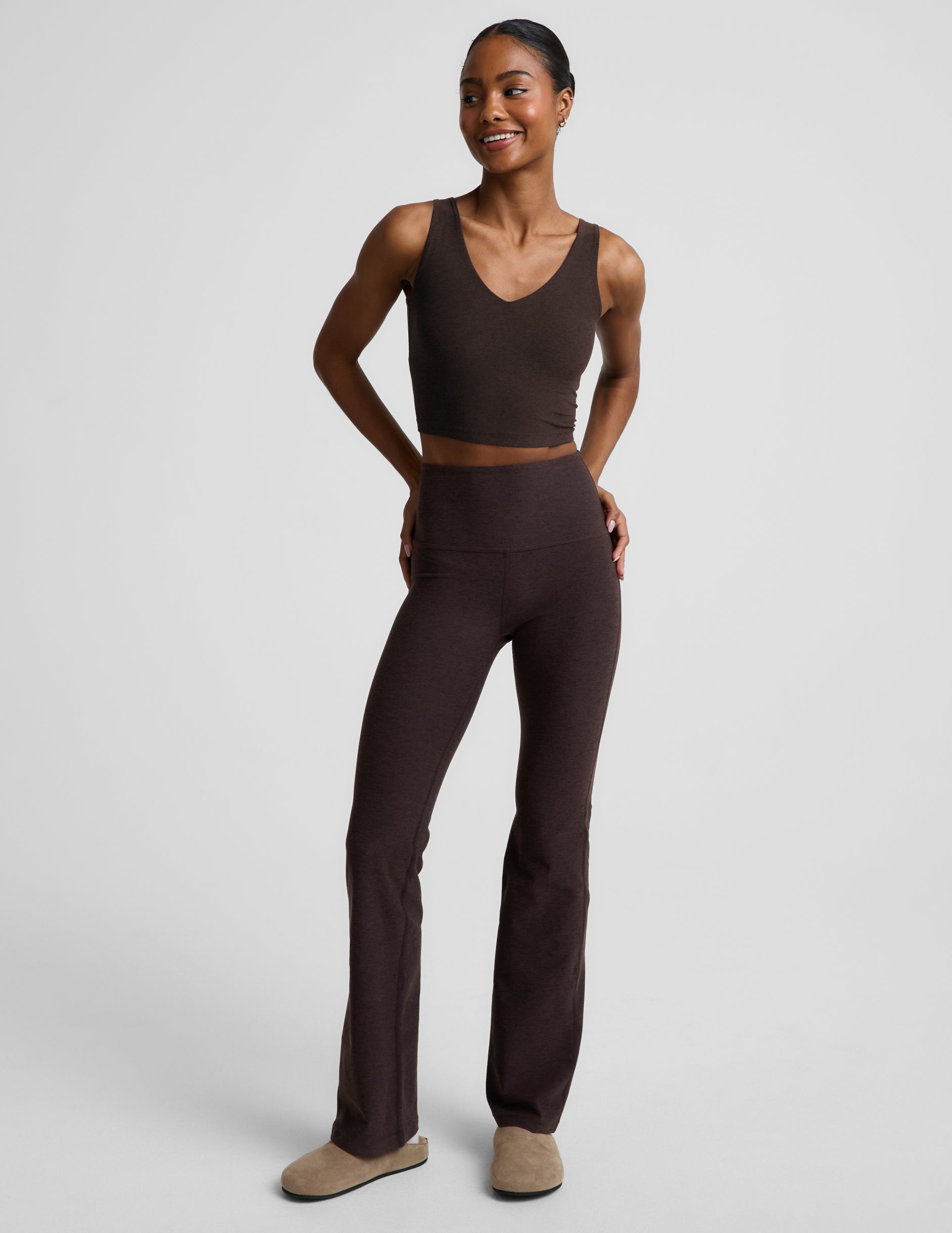 Spacedye™ Good Day Cropped Tank - Dark Chocolate Heather