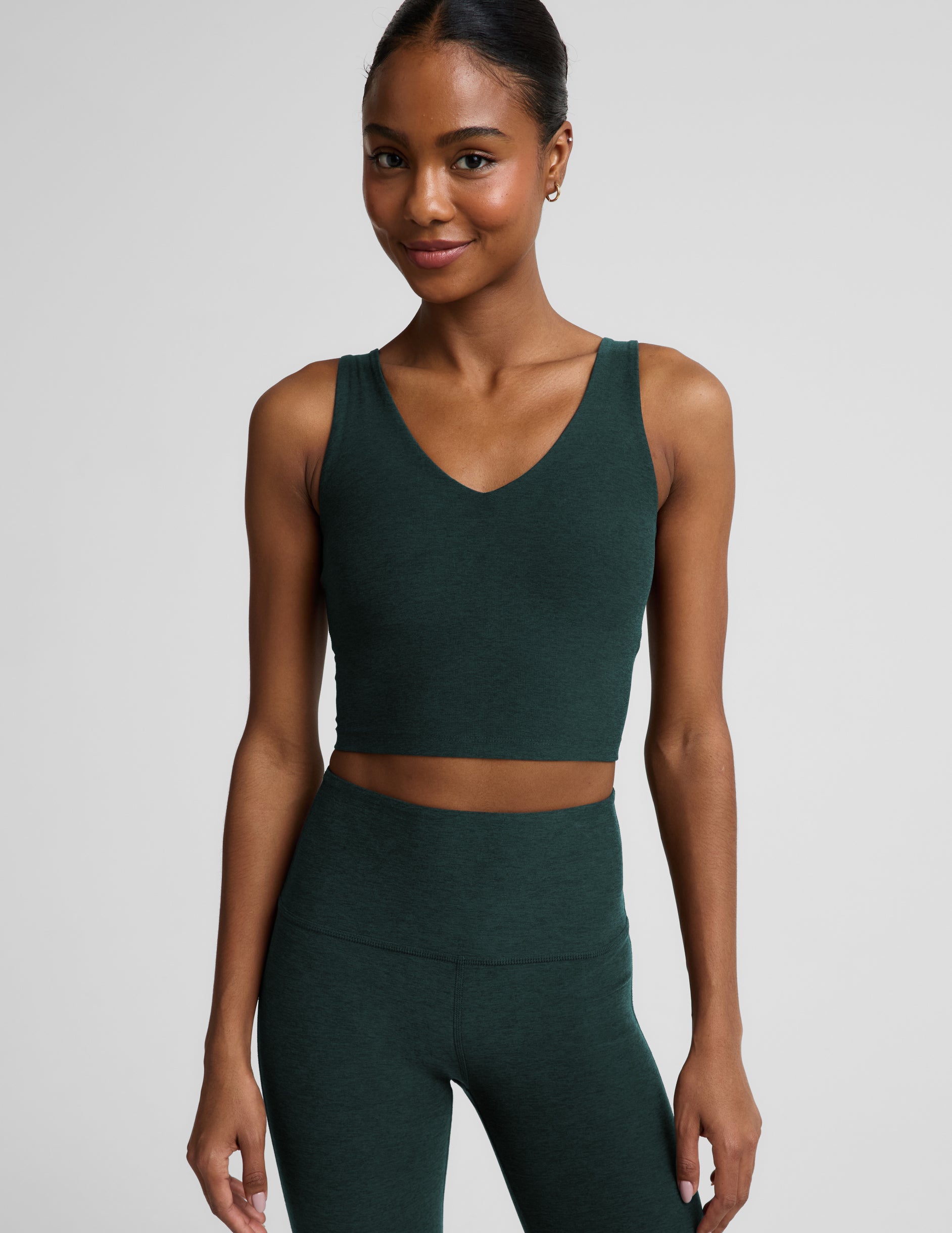 Spacedye™ Good Day Cropped Tank - Dark Ivy Heather
