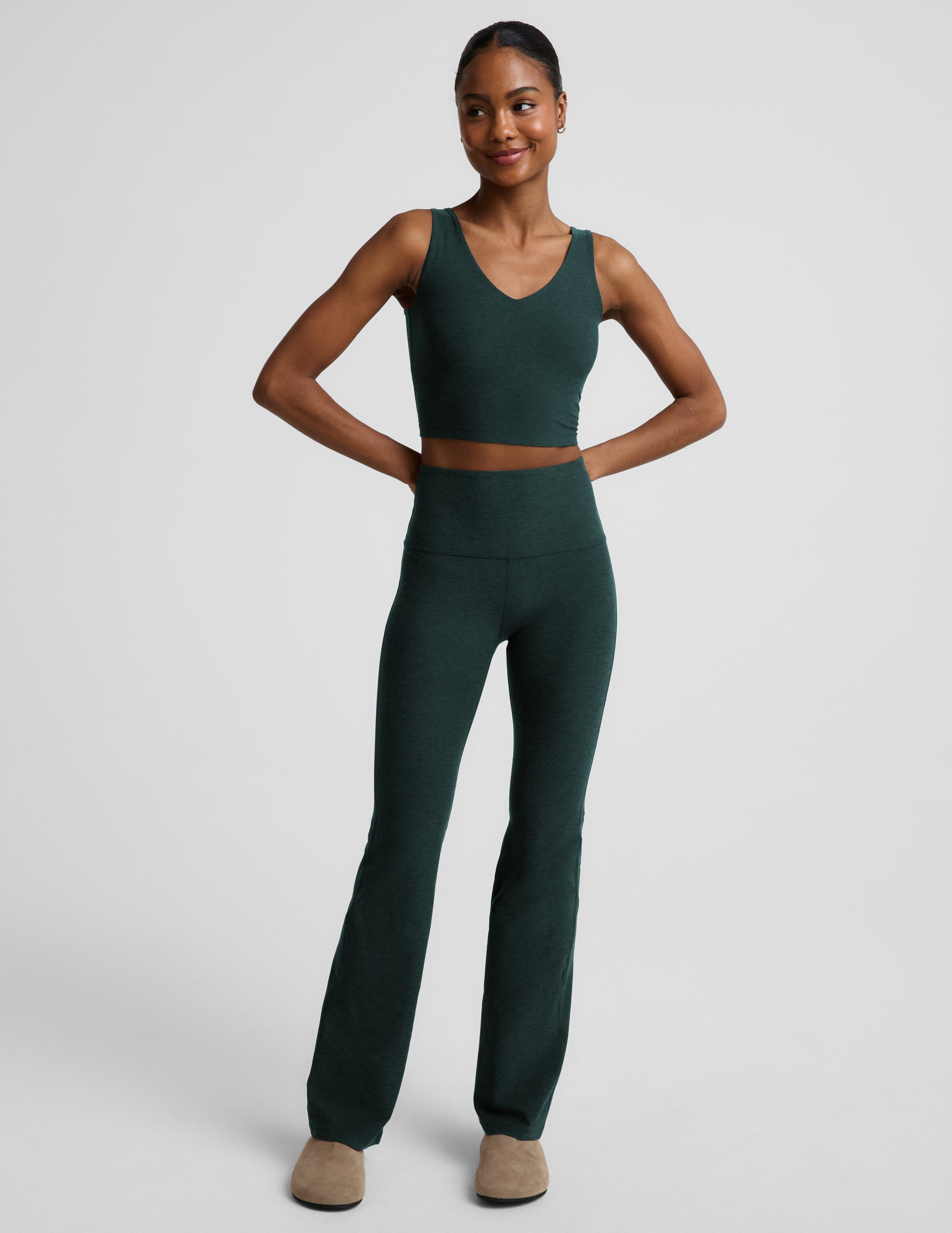 Spacedye™ Good Day Cropped Tank - Dark Ivy Heather