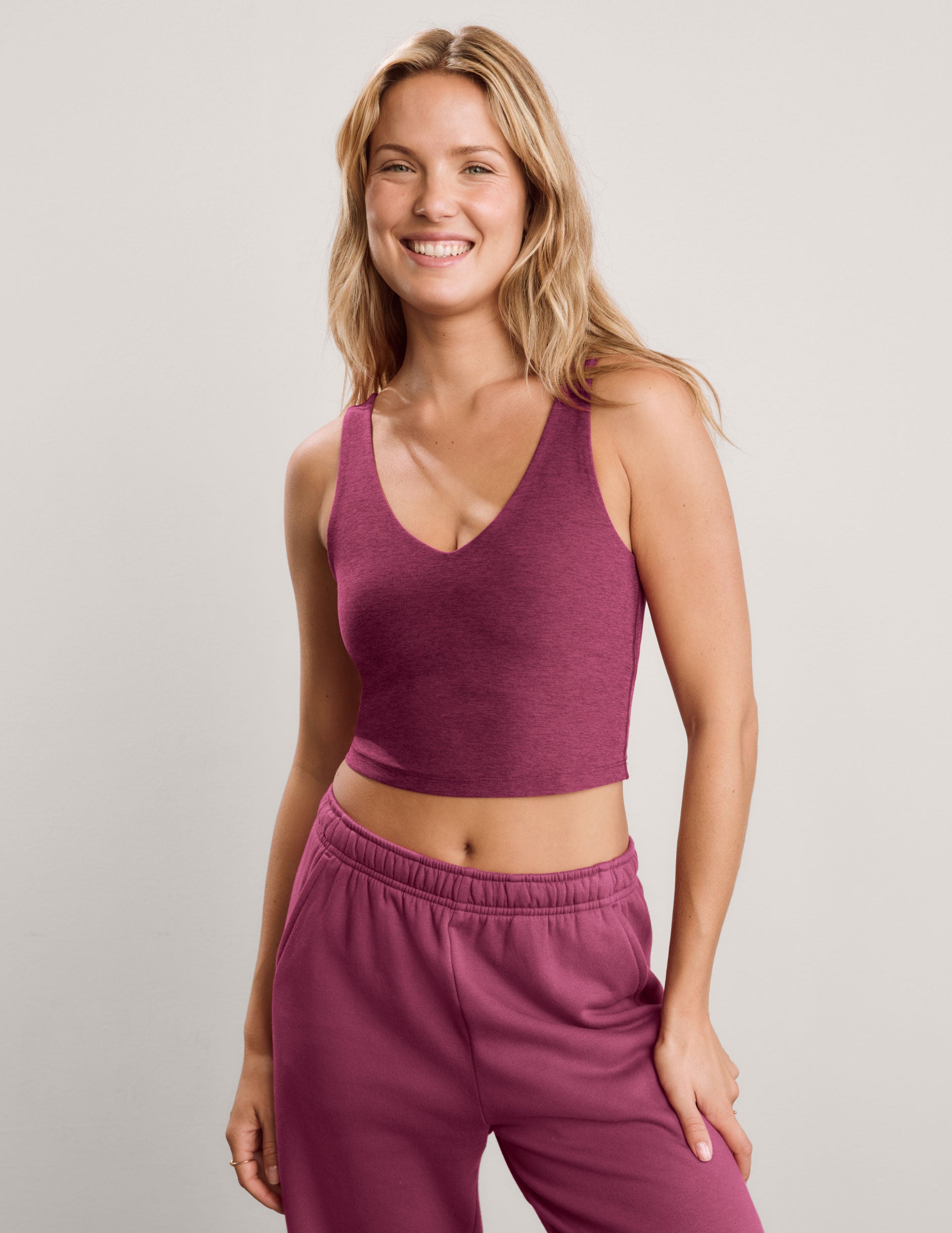 Spacedye™ Good Day Cropped Tank - Pomegranate Heather