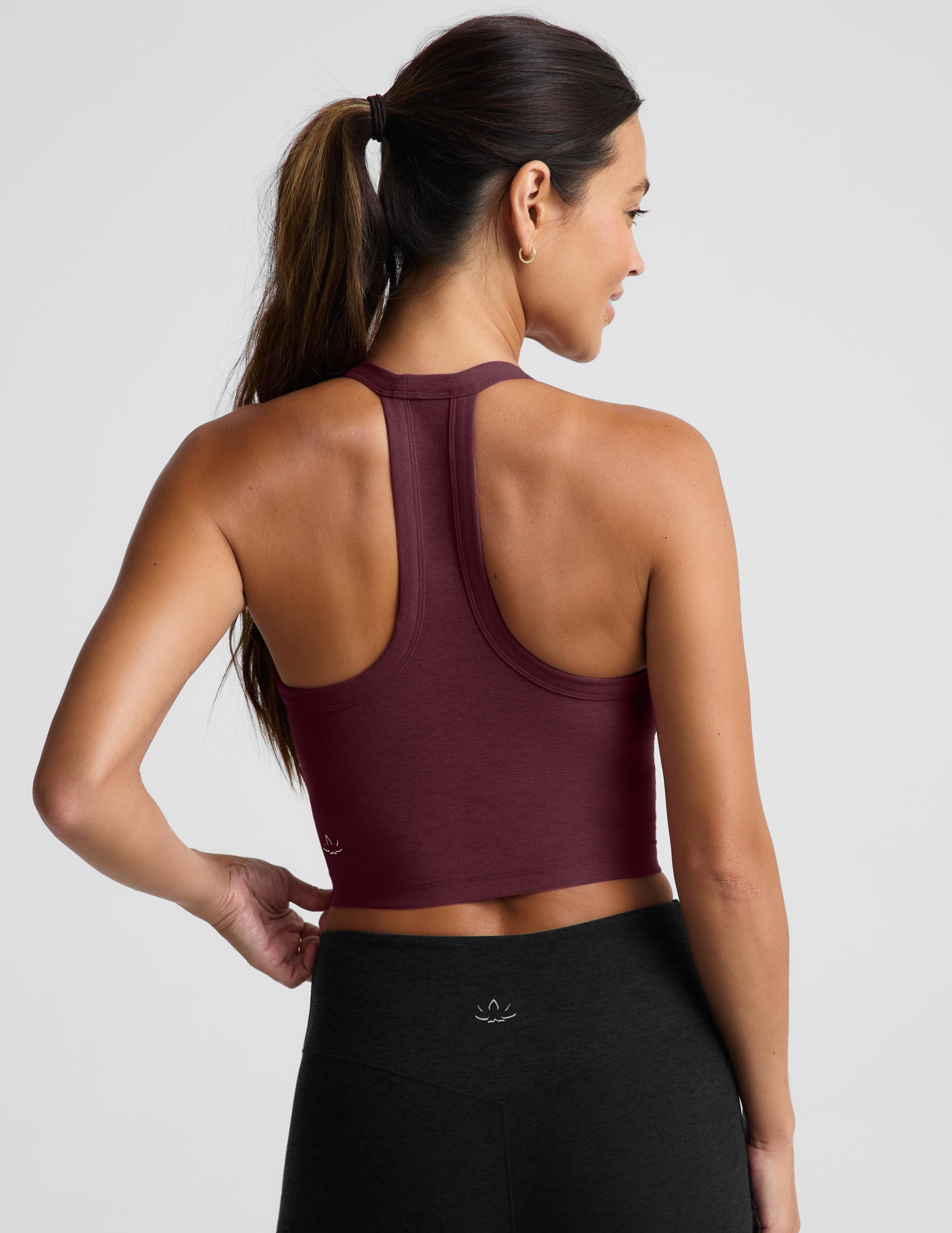Spacedye™ On The Up Cropped Tank - Cabernet Heather
