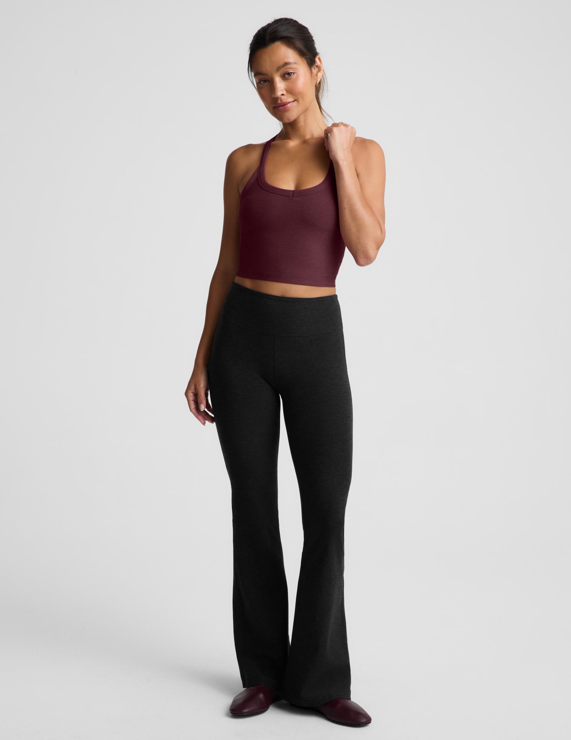 Spacedye™ On The Up Cropped Tank - Cabernet Heather