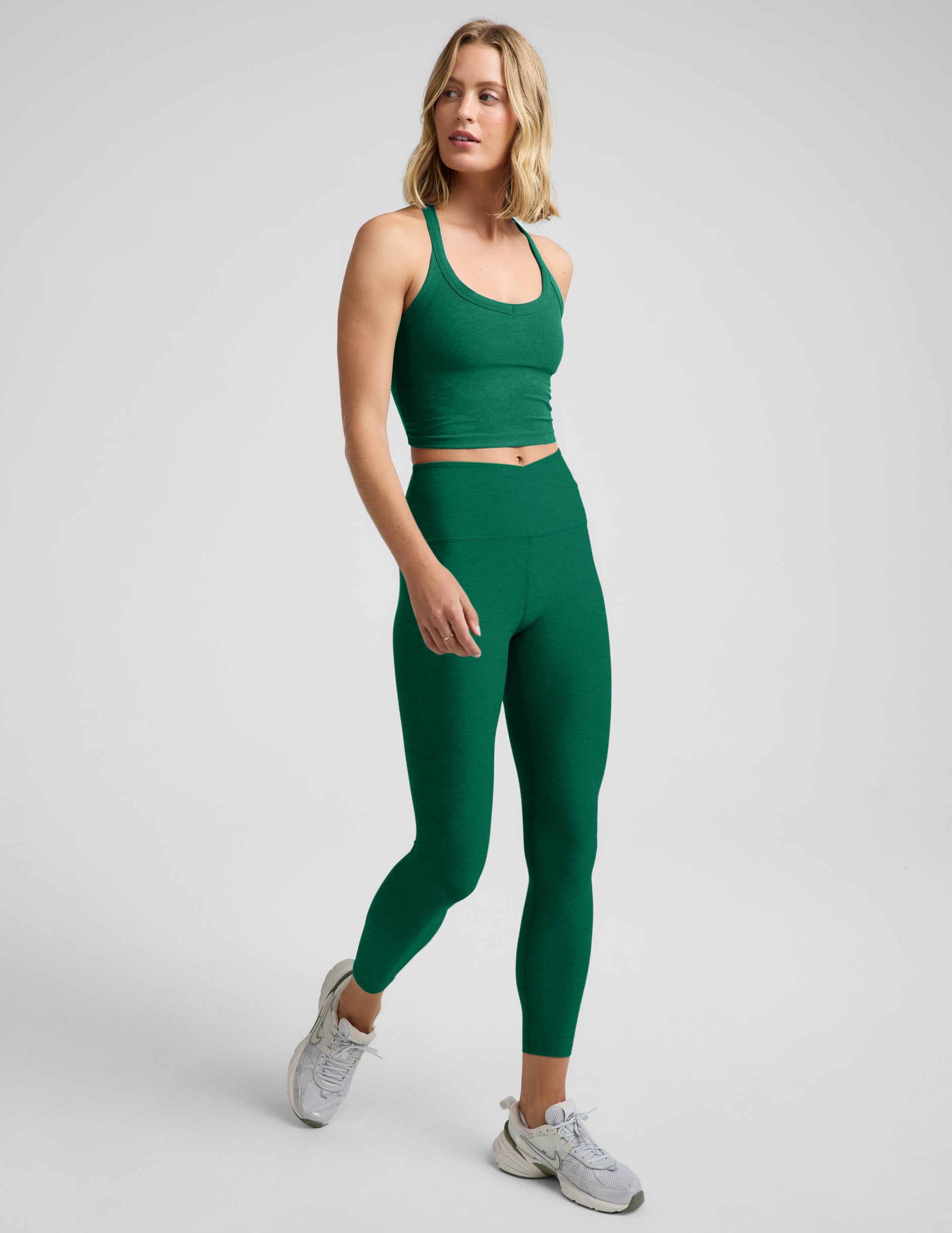 Spacedye™ On The Up Cropped Tank - Legacy Pine Heather