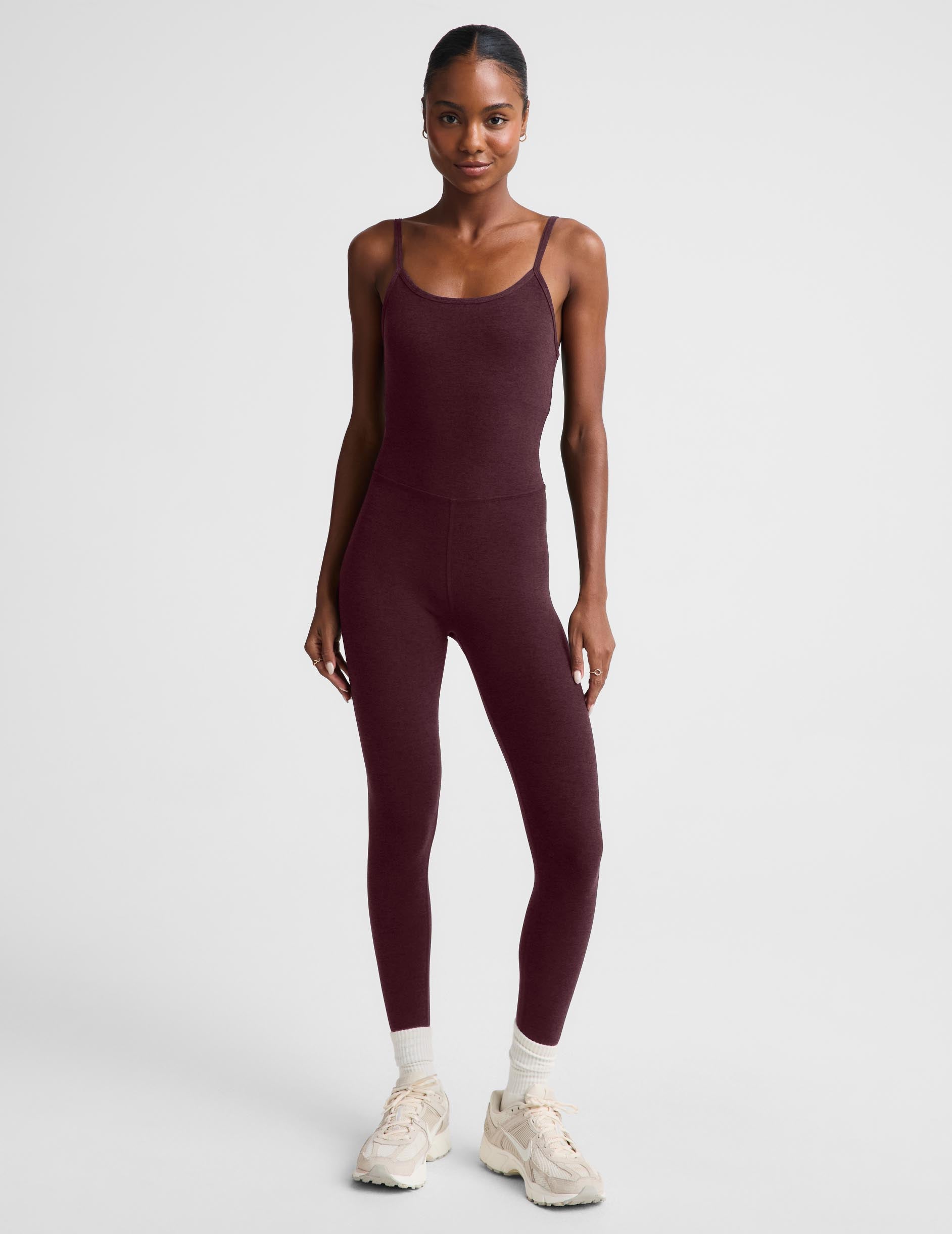 Spacedye™ Uplevel Midi Jumpsuit - Cabernet Heather
