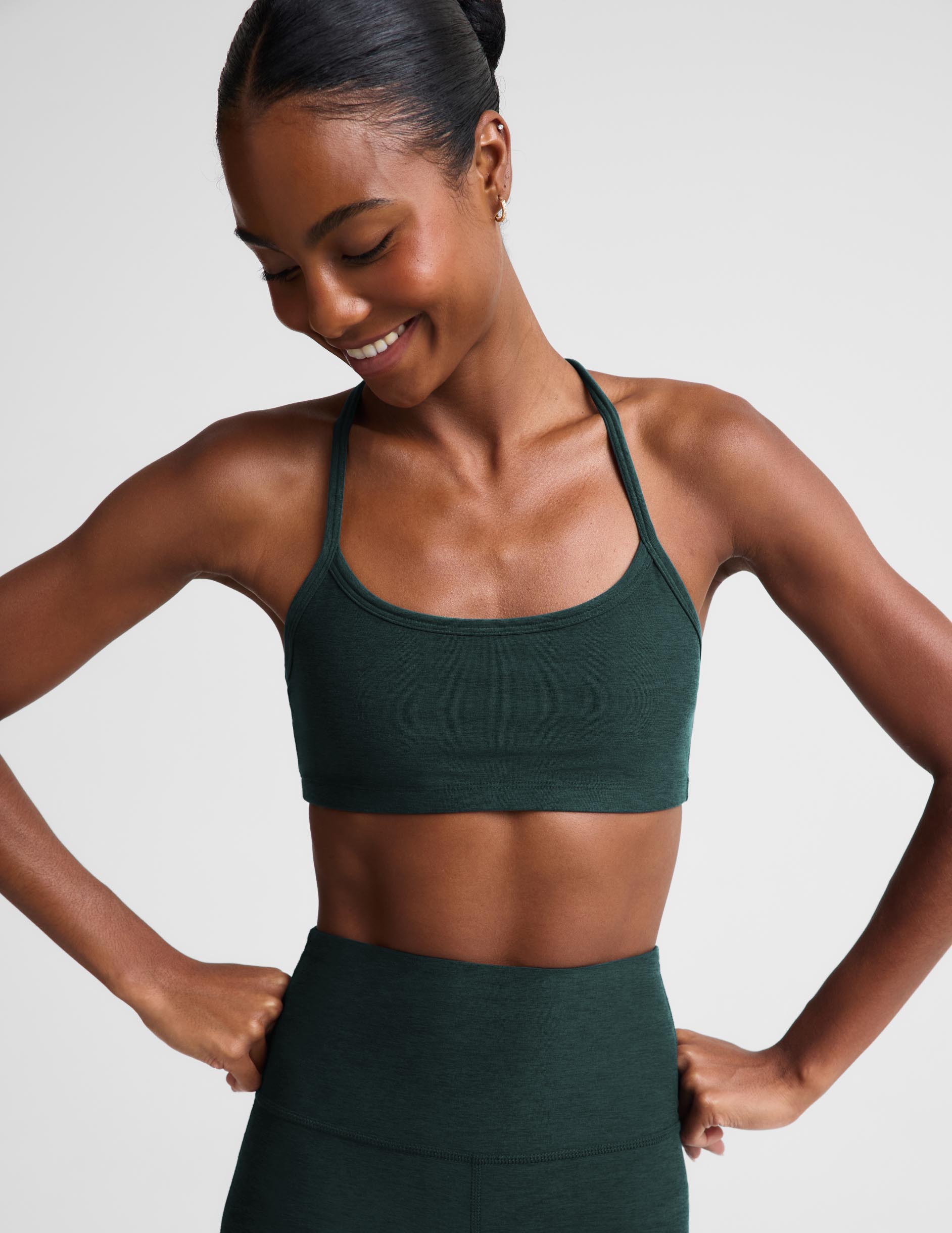 Spacedye™ Slim Racerback Bra - Dark Ivy Heather