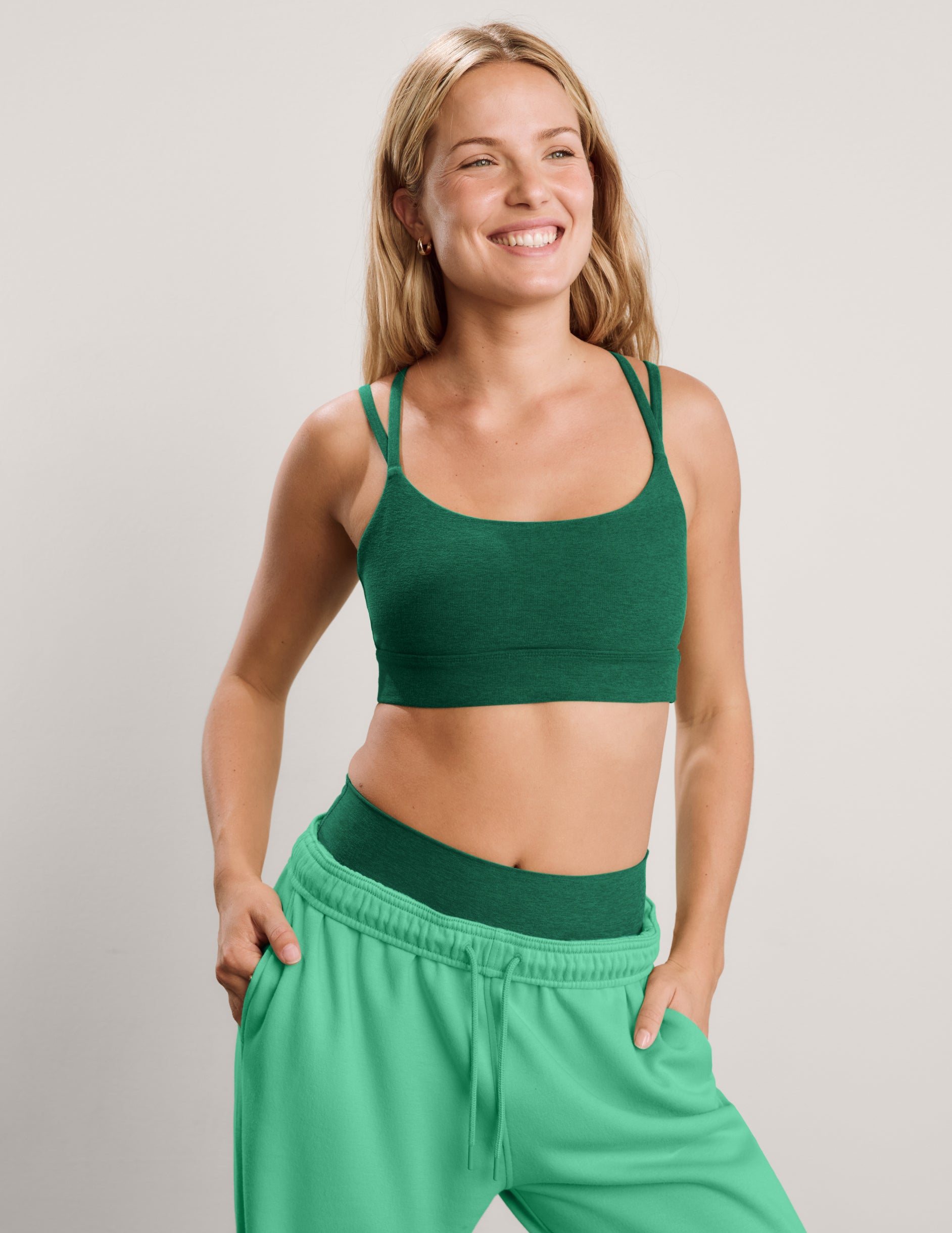 Spacedye™ Back To It Strappy Bra - Legacy Pine Heather