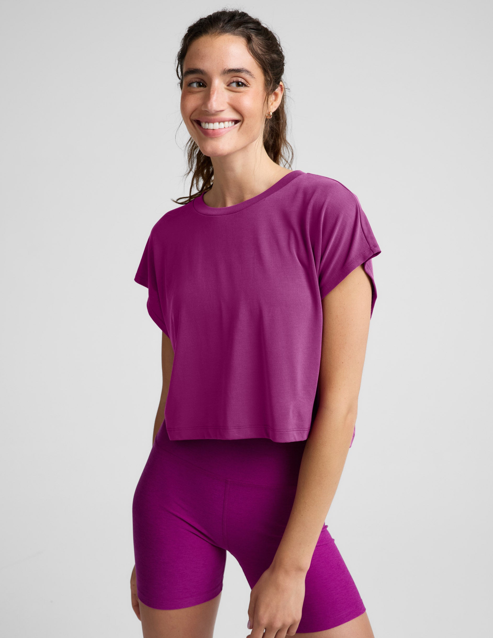 Studio Luxe Cropped Tee - Berry Bliss