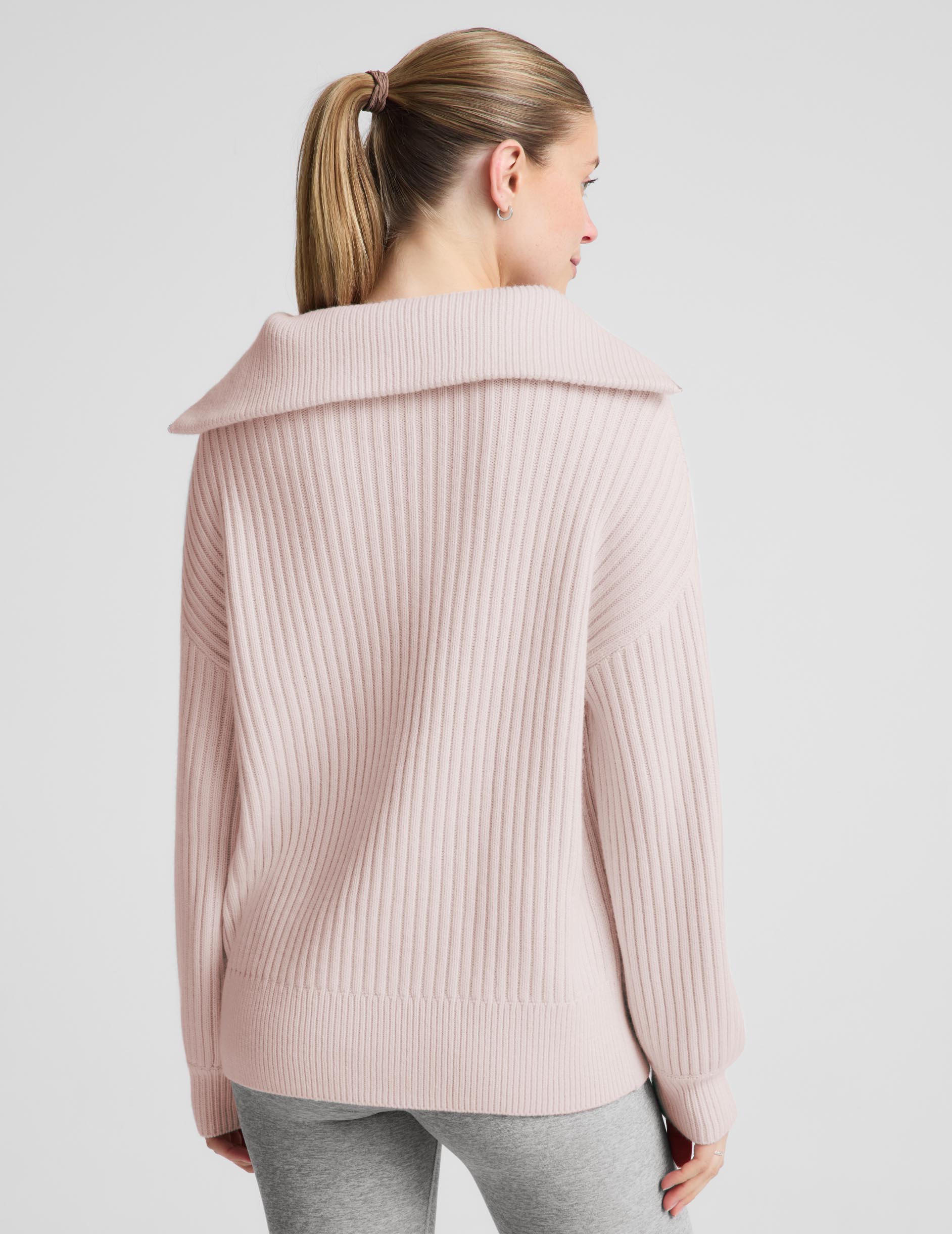 Wool Blend Collared Pullover - Soft Orchid