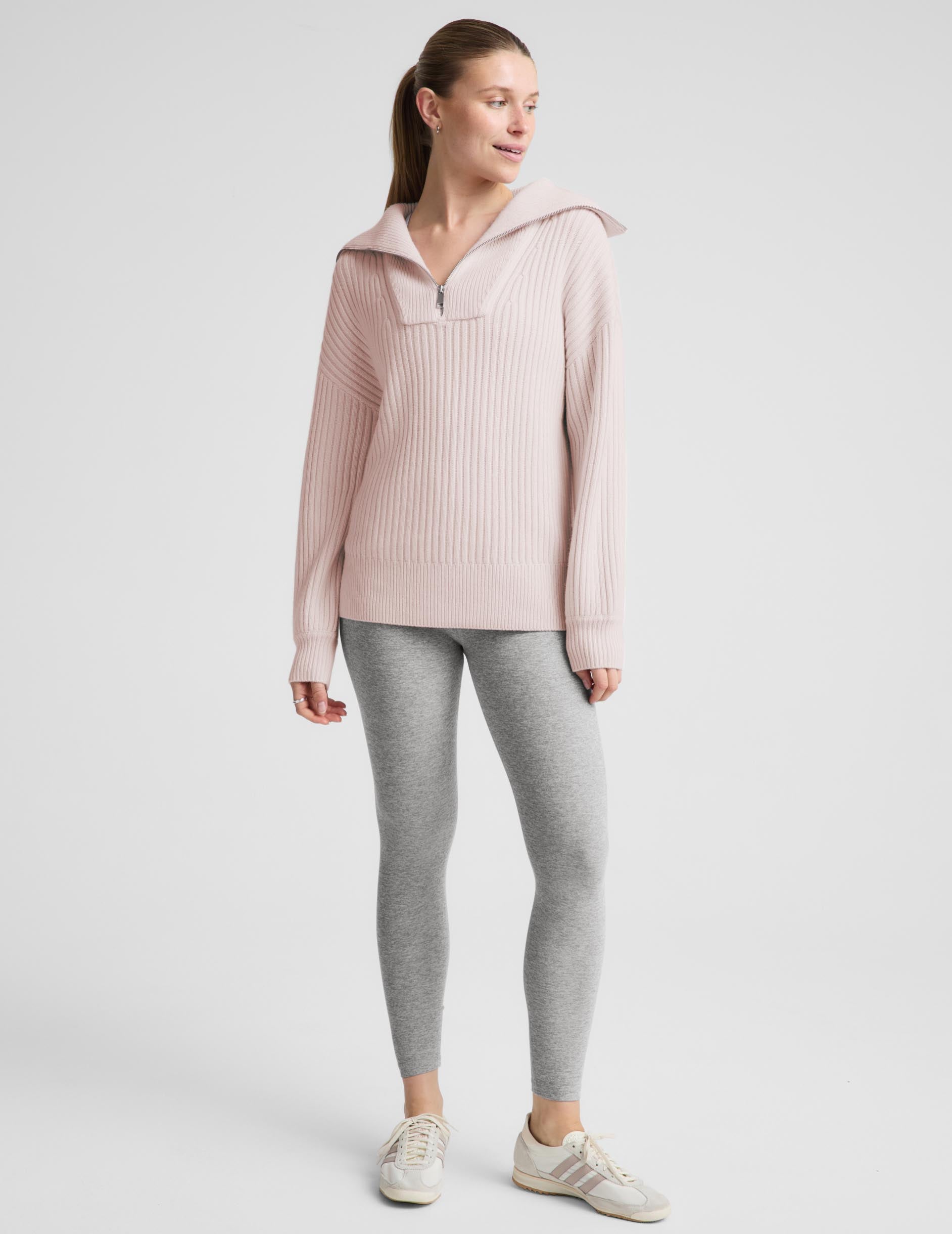Wool Blend Collared Pullover - Soft Orchid
