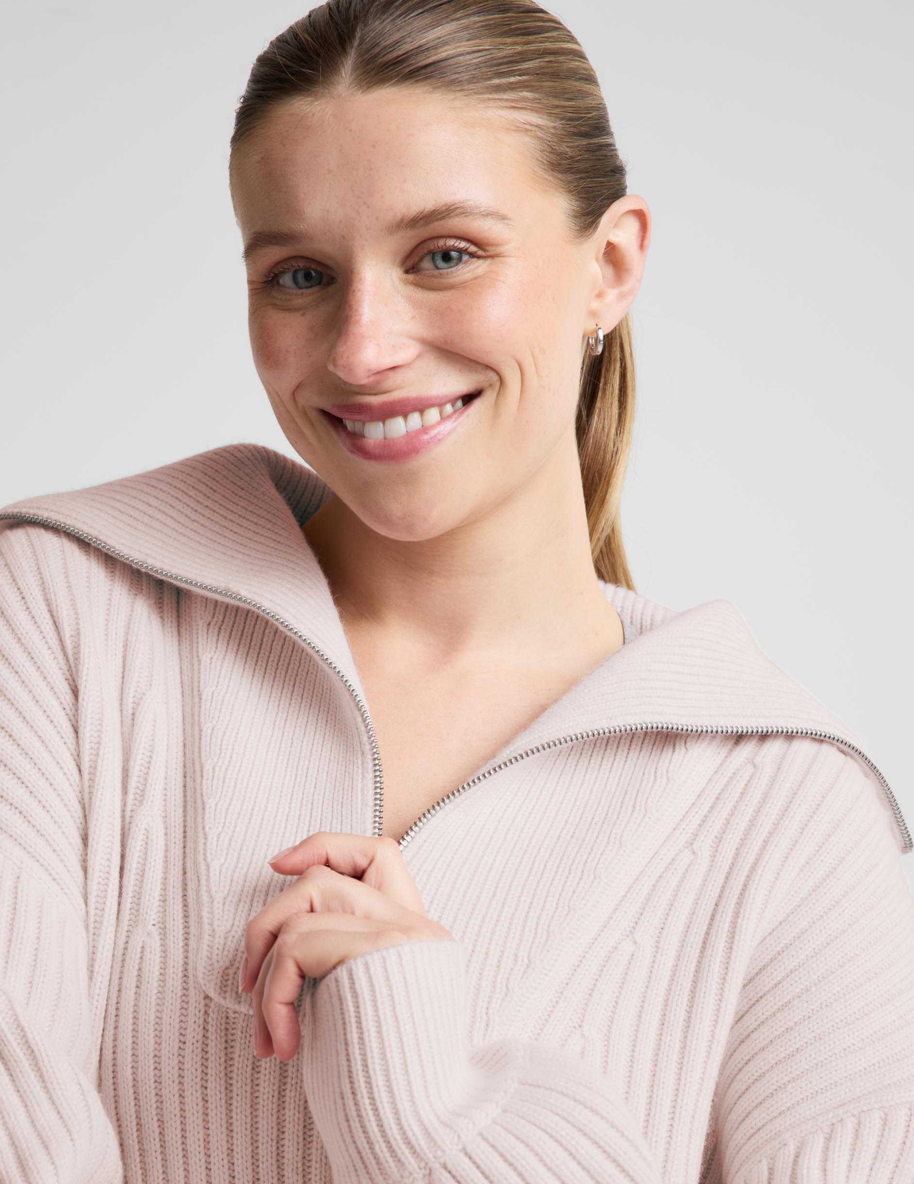 Wool Blend Collared Pullover - Soft Orchid